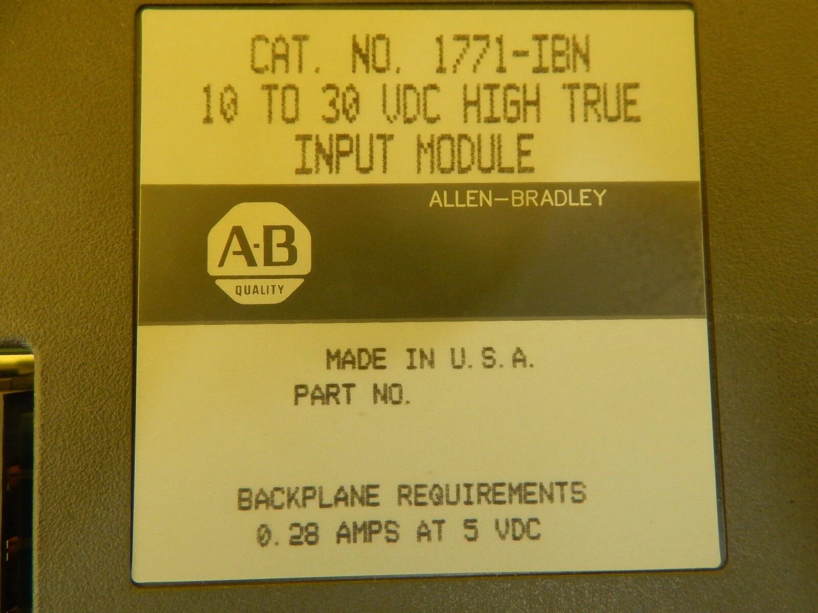 AB Allen-Bradley 1771-IBN 10 To 30 VDC High True Input Module PLC PCB Card Used - Image 7