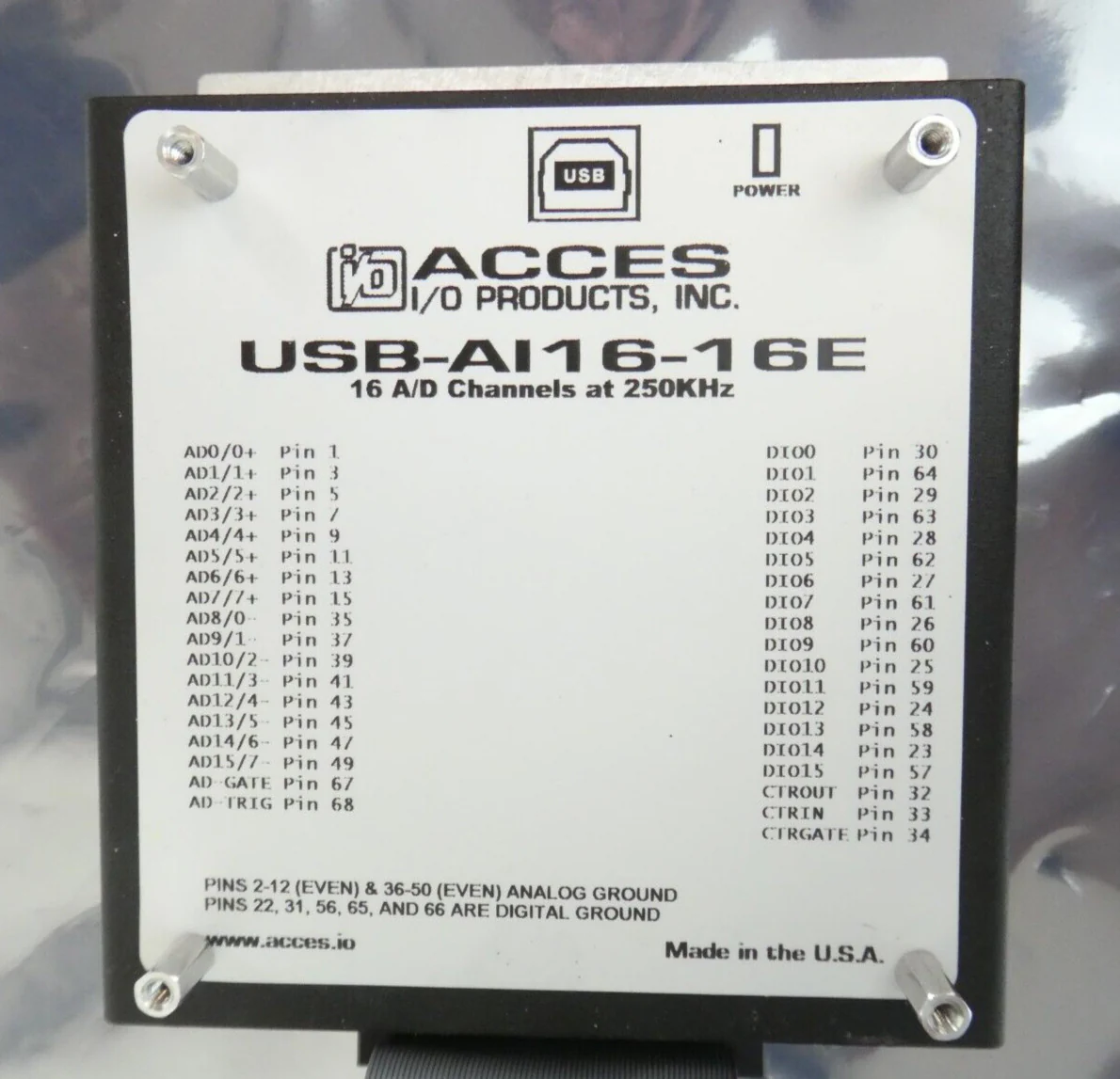 ACCES USB-AI16-16E 16-Channel USB Multifunction Analog I/O Module STB-68 Working - Image 9