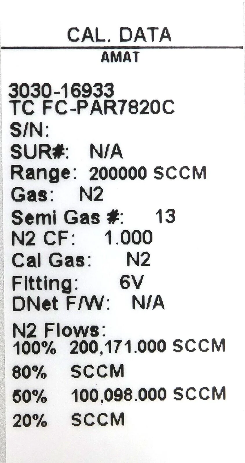 Aera FC-PAR7820C Transformer Mass Flow Controller MFC AMAT 3030-16933 New Spare - Image 12
