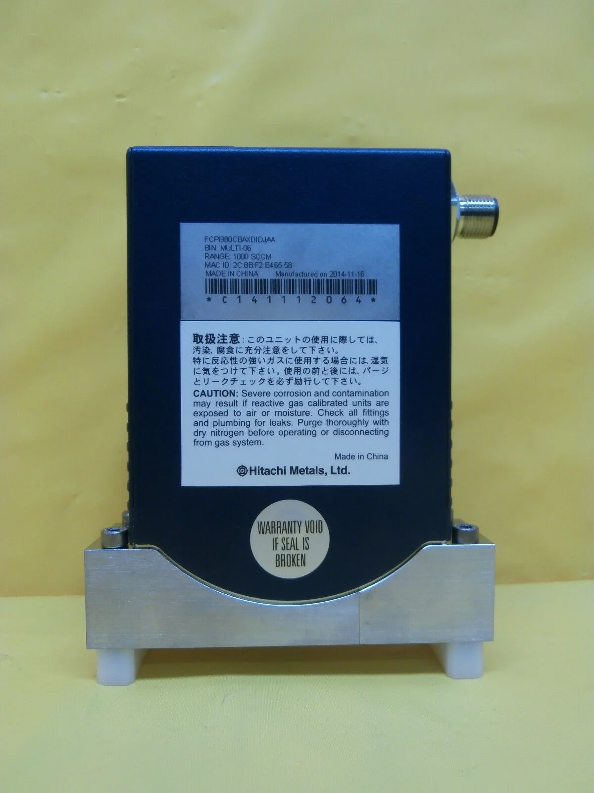 Aera FCPI980CBAXDIDJAA Pressure Insensitive MFC MGMR PI-98 AMAT 0190-34214 Used - Image 3