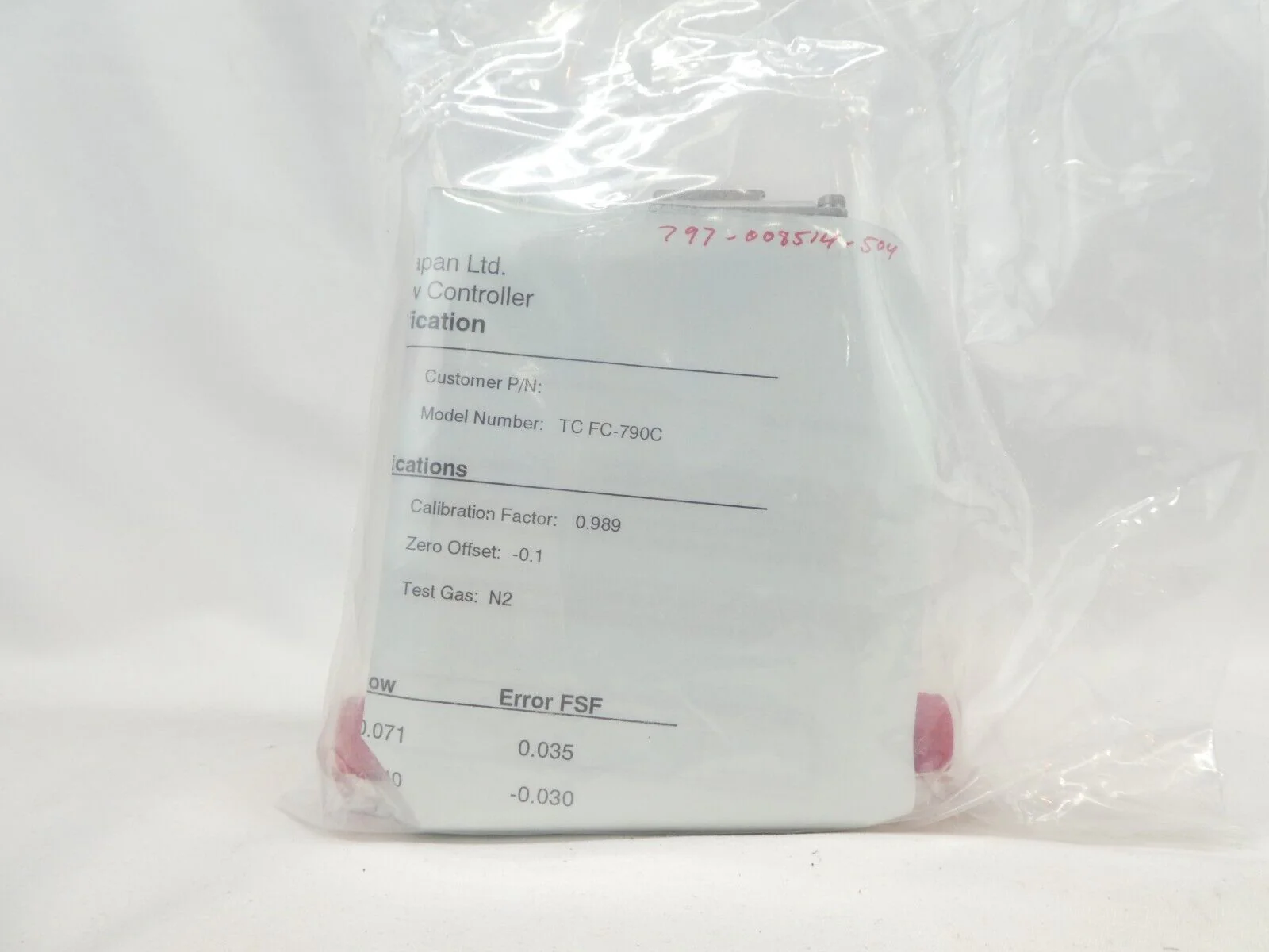 Aera TC FC-790C Mass Flow Controller FC-790C 200 SCCM O2 Lam 797-008514-504 New - Image 2