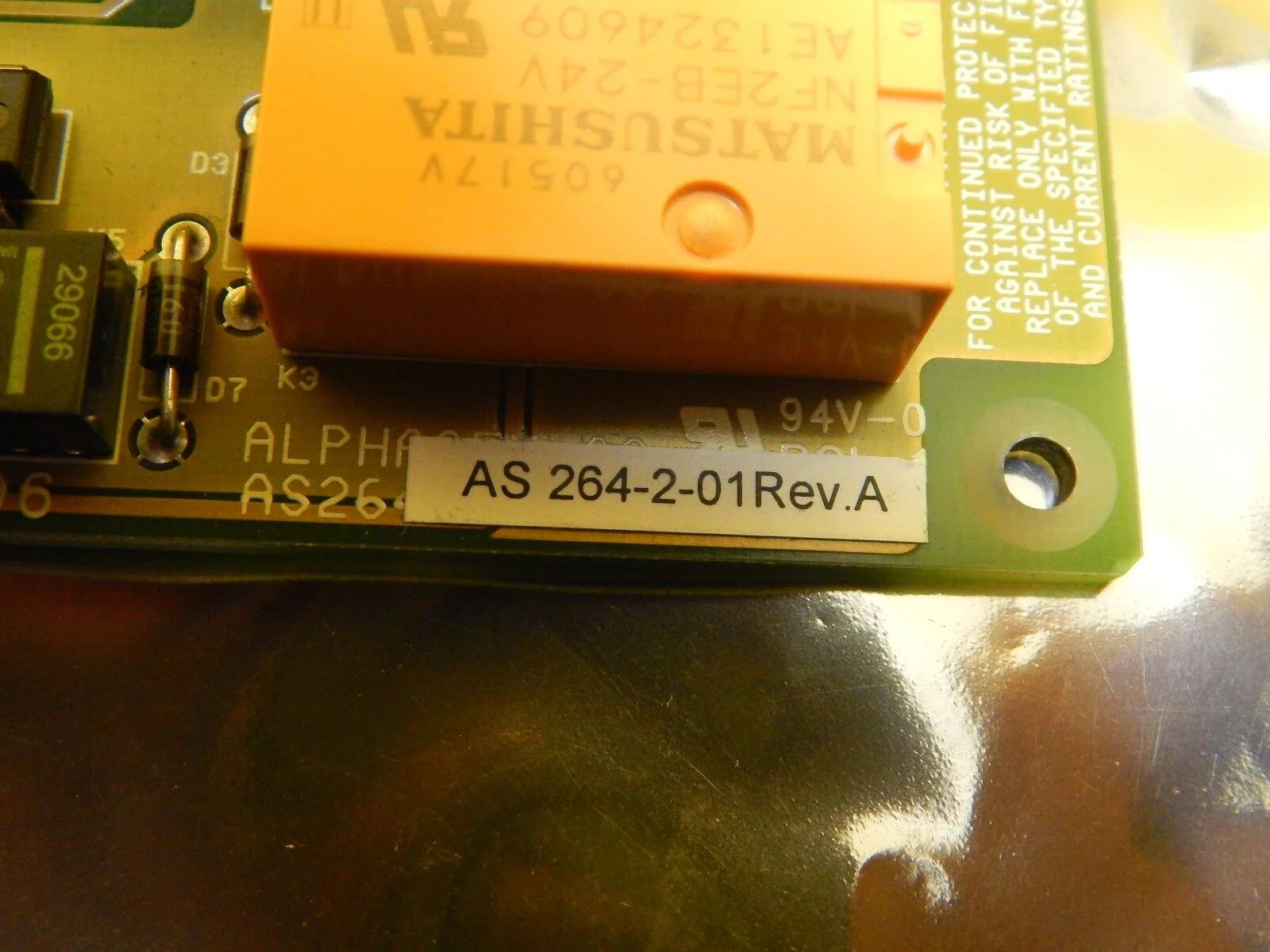 Alphasem AG AS264-2-01 Relay Board PCB AS264-2 Used Working - Image 9