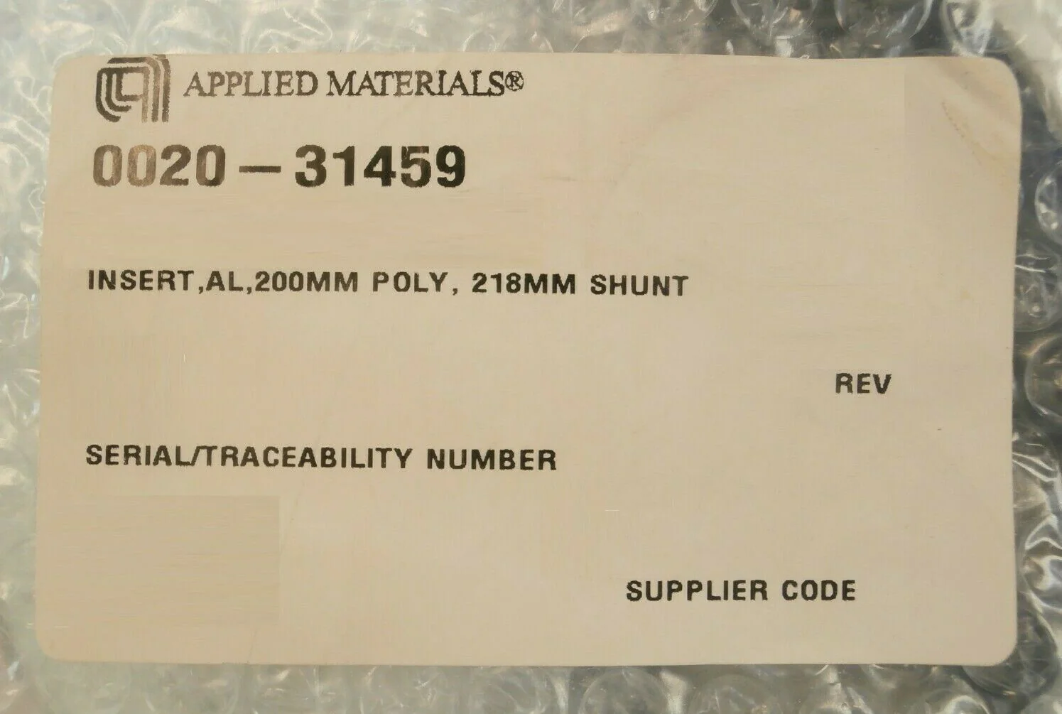 AMAT Applied Materials 0020-31459 218mm Shunt 200mm POLY AL Insert New Surplus - Image 8