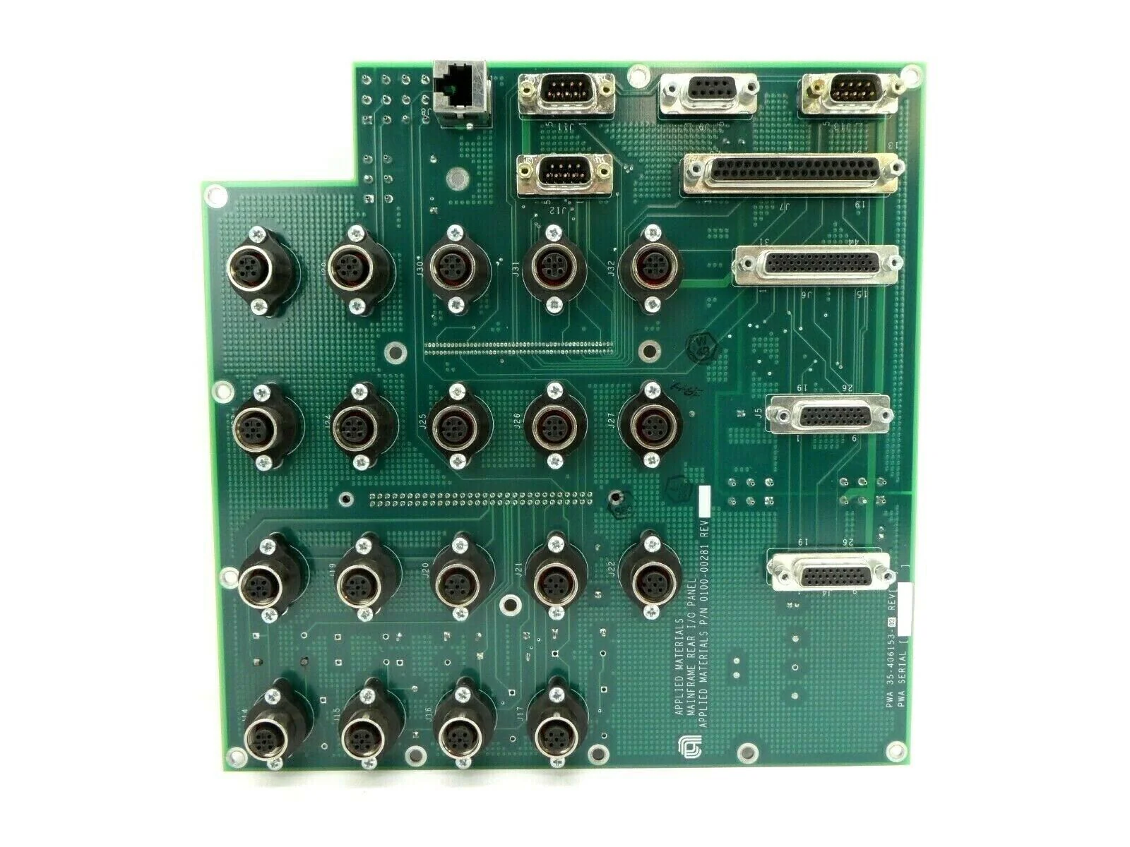 AMAT Applied Materials 0100-00281 Mainframe Rear I/O Panel PCB Centura Working - Image 2