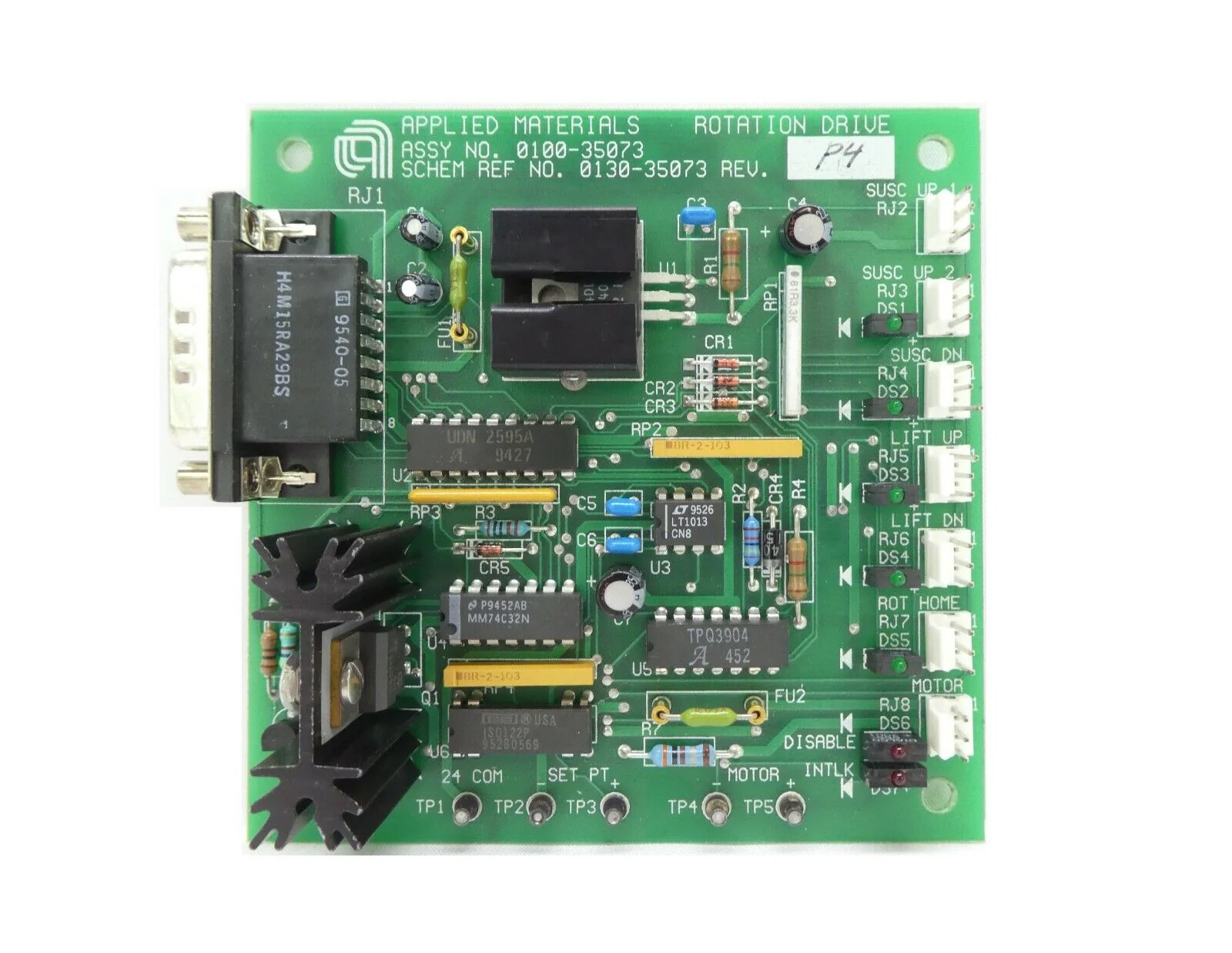 AMAT Applied Materials 0100-35073 Rotation Drive PCB Rev. P4 Working Surplus - Image 2