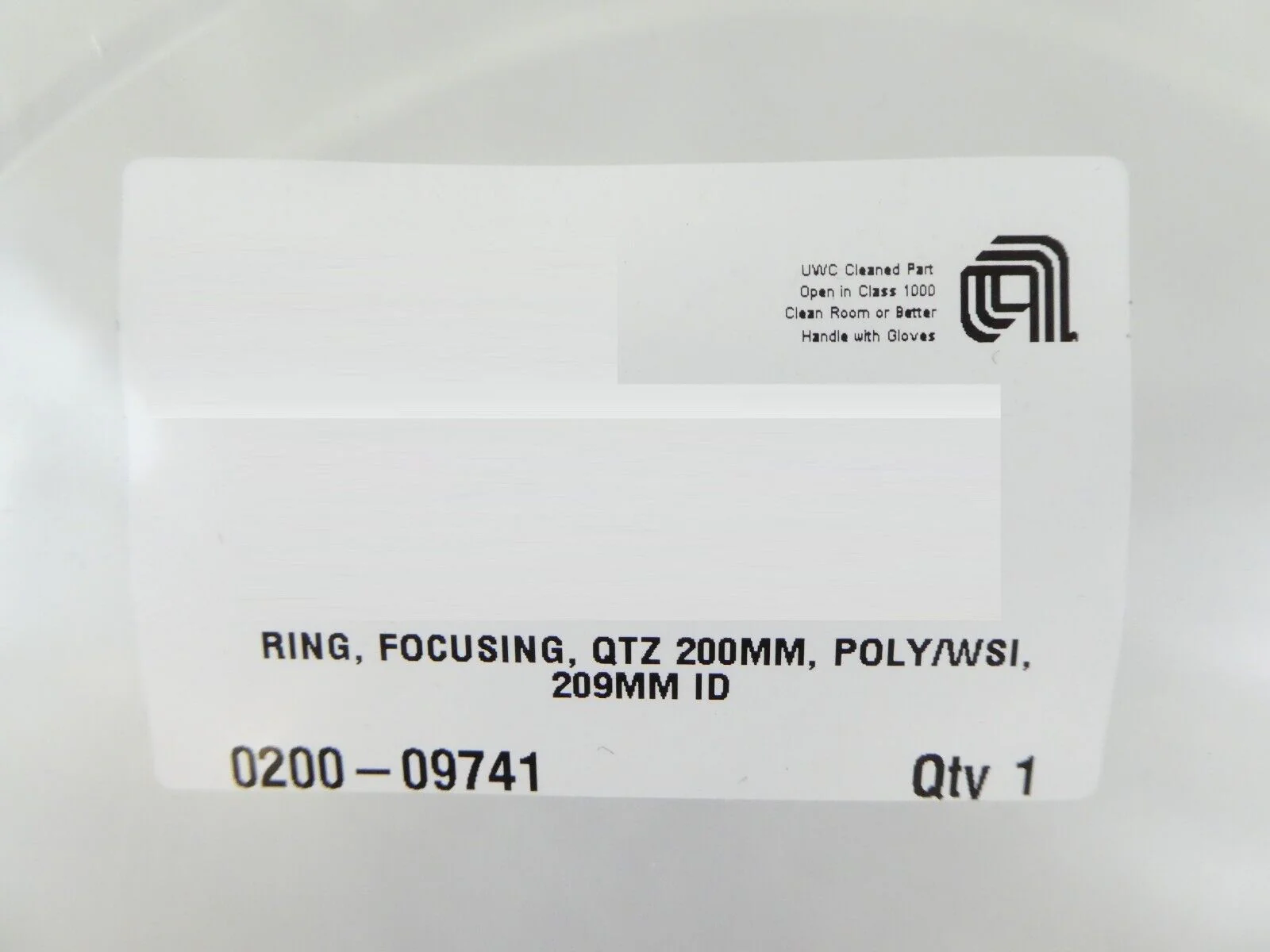 AMAT Applied Materials 0200-09741 200mm Quartz Focusing Ring POLY.WSI New - Image 7