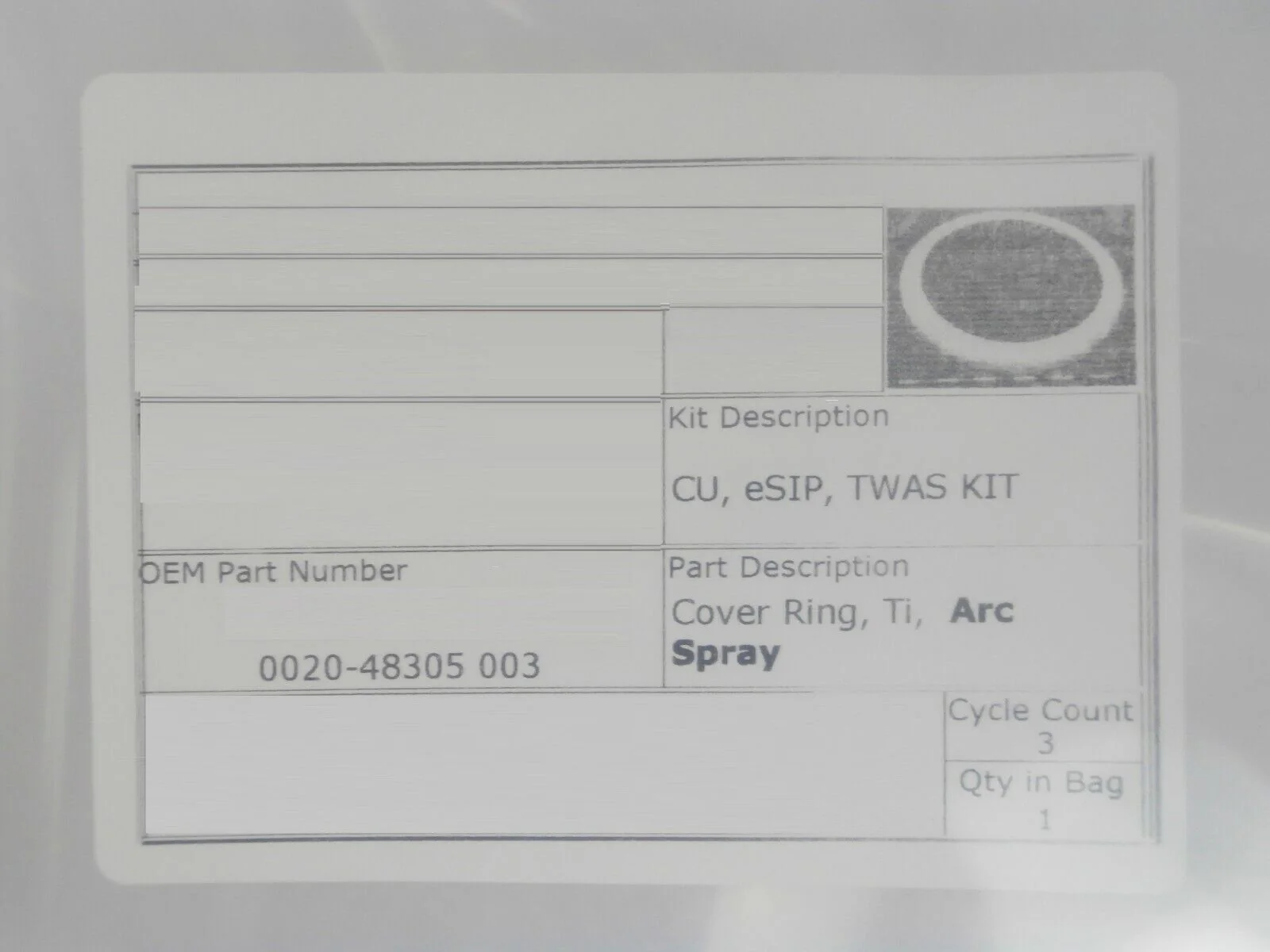 AMAT Applied Materials 0200-48305 Cover Ring Ti Arc Spray Copper Cu Refurbished - Image 8