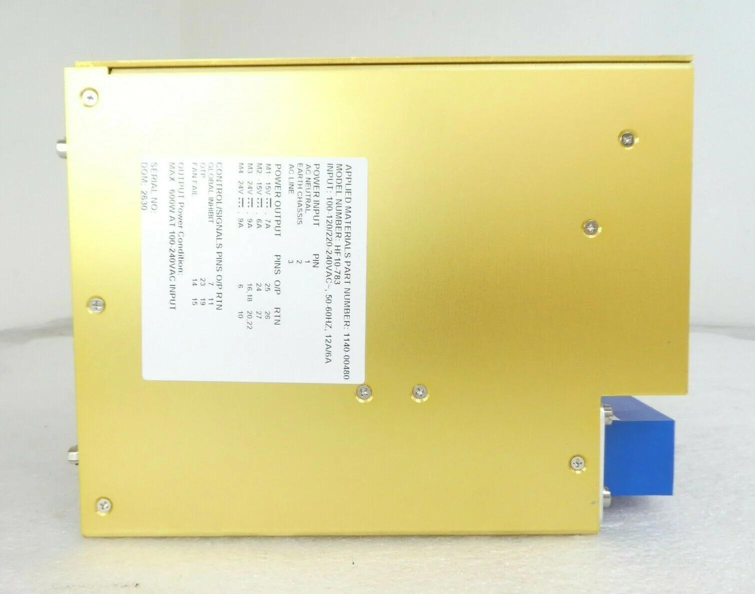 AMAT Applied Materials 1140-00480 Rack Mount Power Supply HF10-783 Working - Image 6