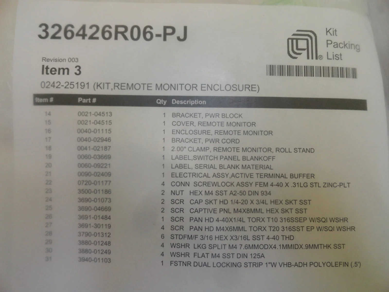 AMAT Applied Materials 326426R06-PJ Mainframe Monitor 0240-15601 0242-25191 New - Image 2