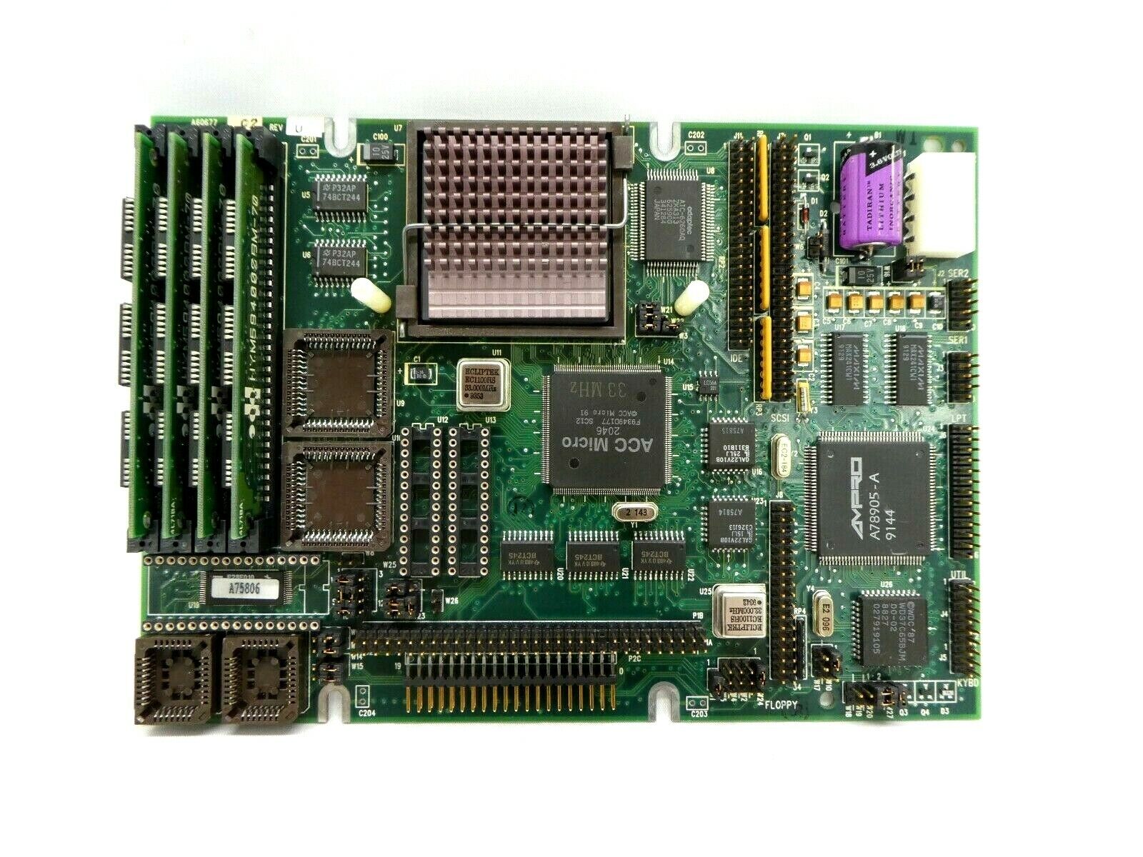 Ampro Computers A60677 Motherboard PCB A13077 RECIF IDLW8 200mm Working Surplus - Image 2