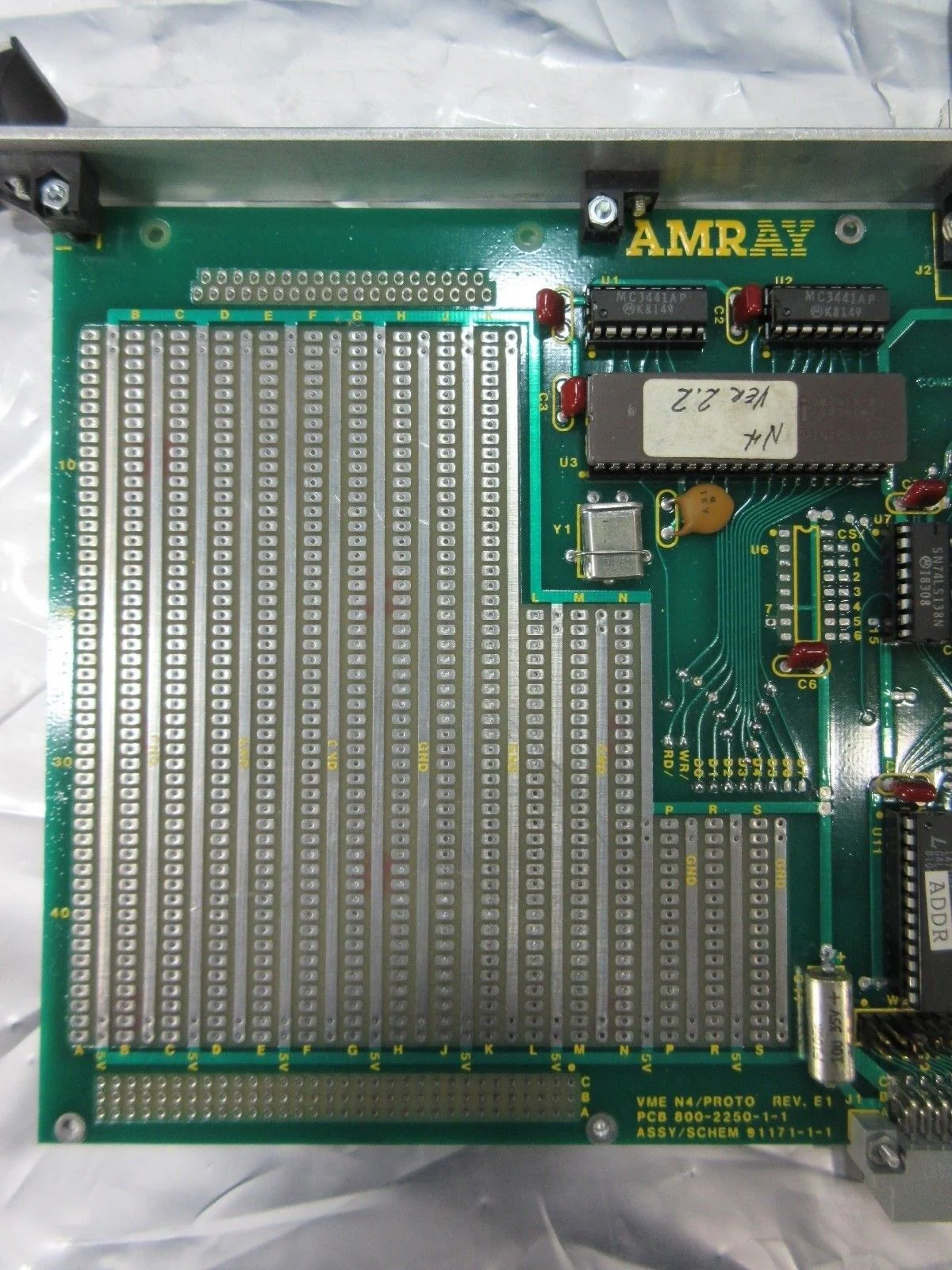 Amray 91171-1-1 VME N4/Proto PCB 800-2250-1-1 Rev. E1 Used Working - Image 3