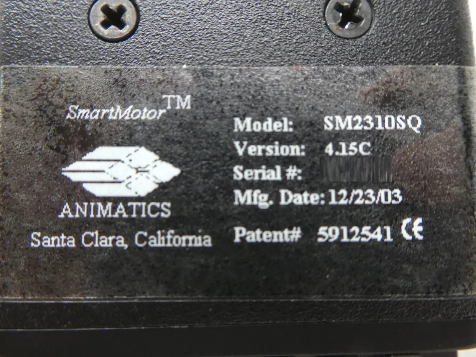 Animatics SM2310SQ Servo Motor w/Gearhead 64-116834-9696 ADE 031304-02 Working - Image 10