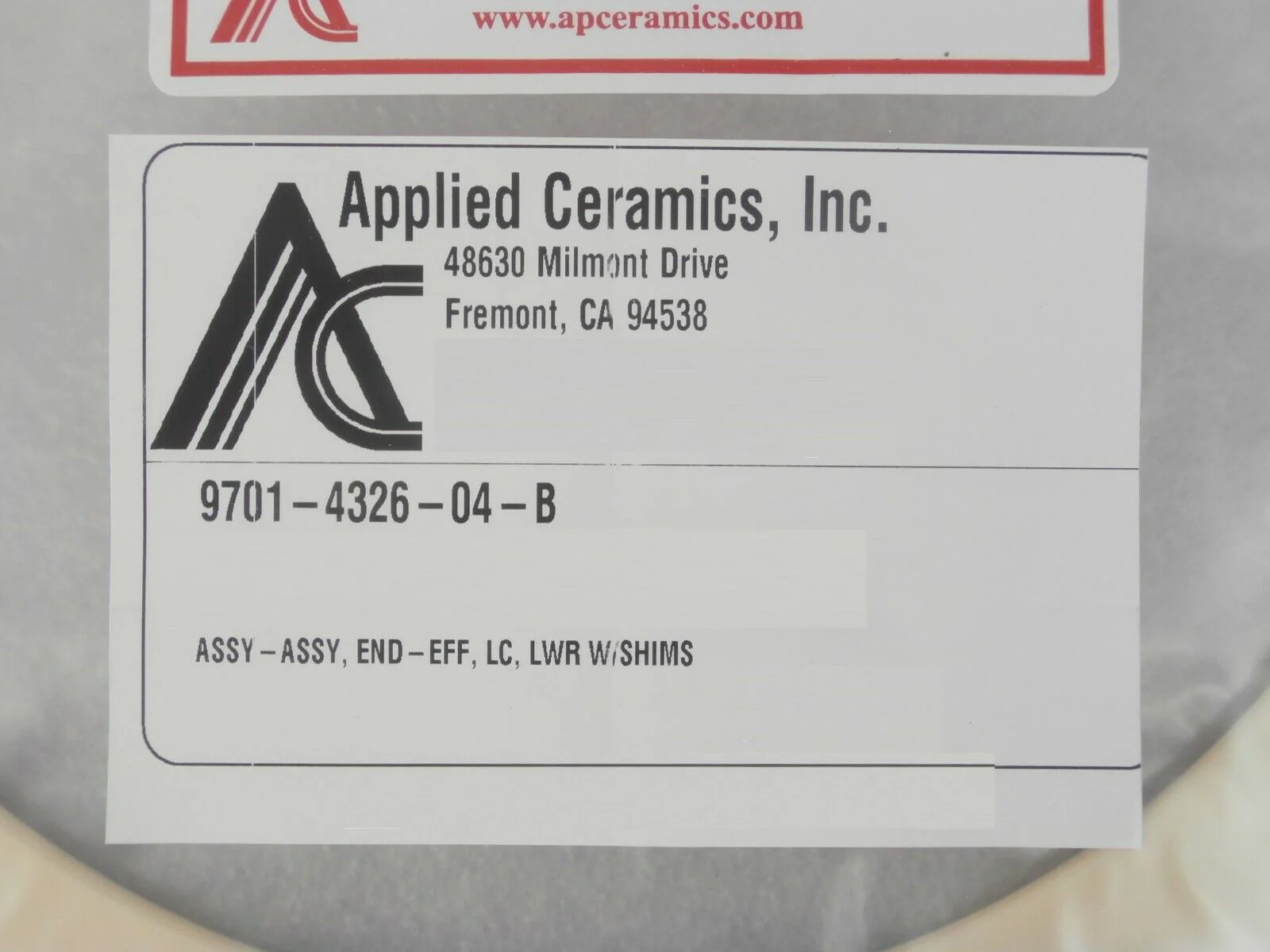 Applied Ceramics 9701-4326-004-B Lower Shims Robot End Effector Fork Asyst New - Image 7