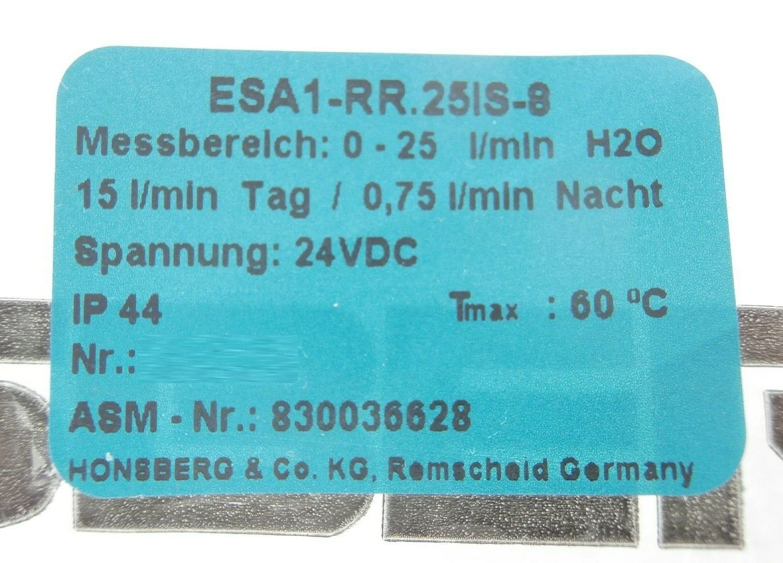 ASM 830036628 Flow Meter Kit Honsberg RRI-025AKP080V10KE-24 ESA1-RR.25IS-8 New - Image 10