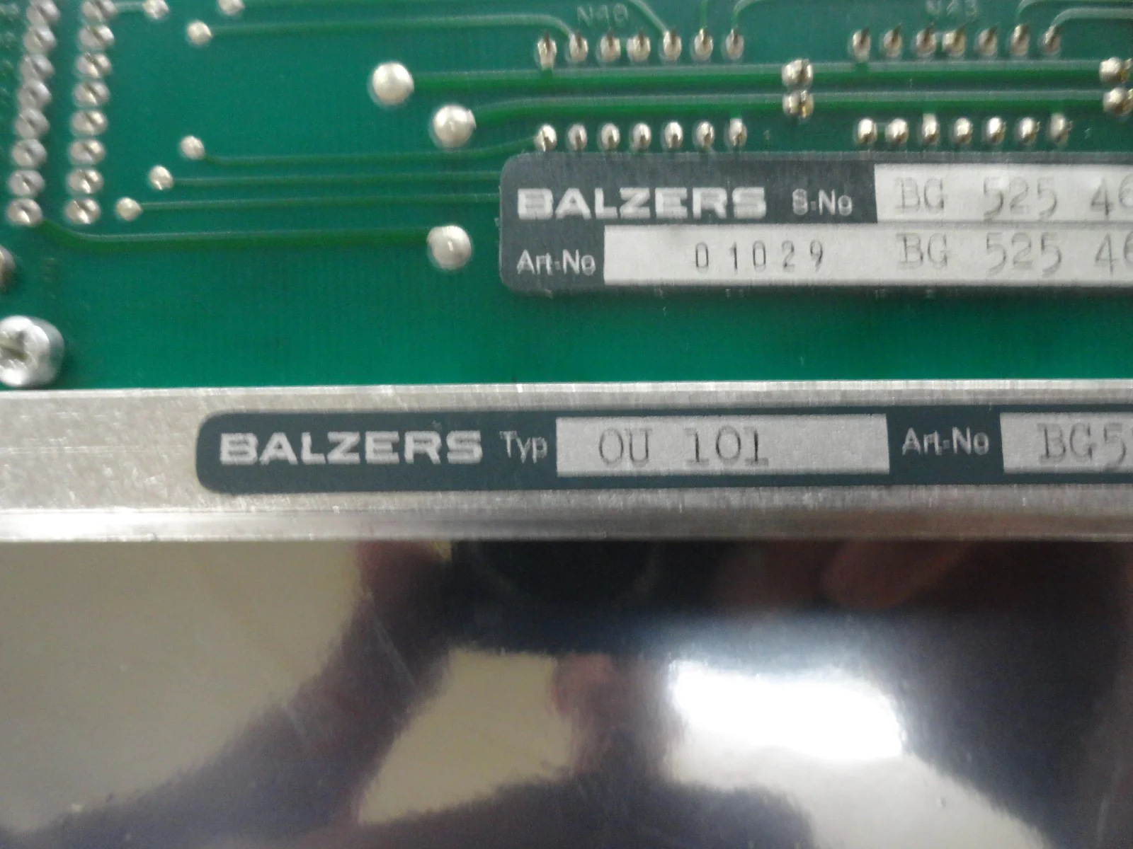 Balzers BG 525 460 AT Gas LC OU 101 PCB Card BG 525 462 BU Used - Image 2