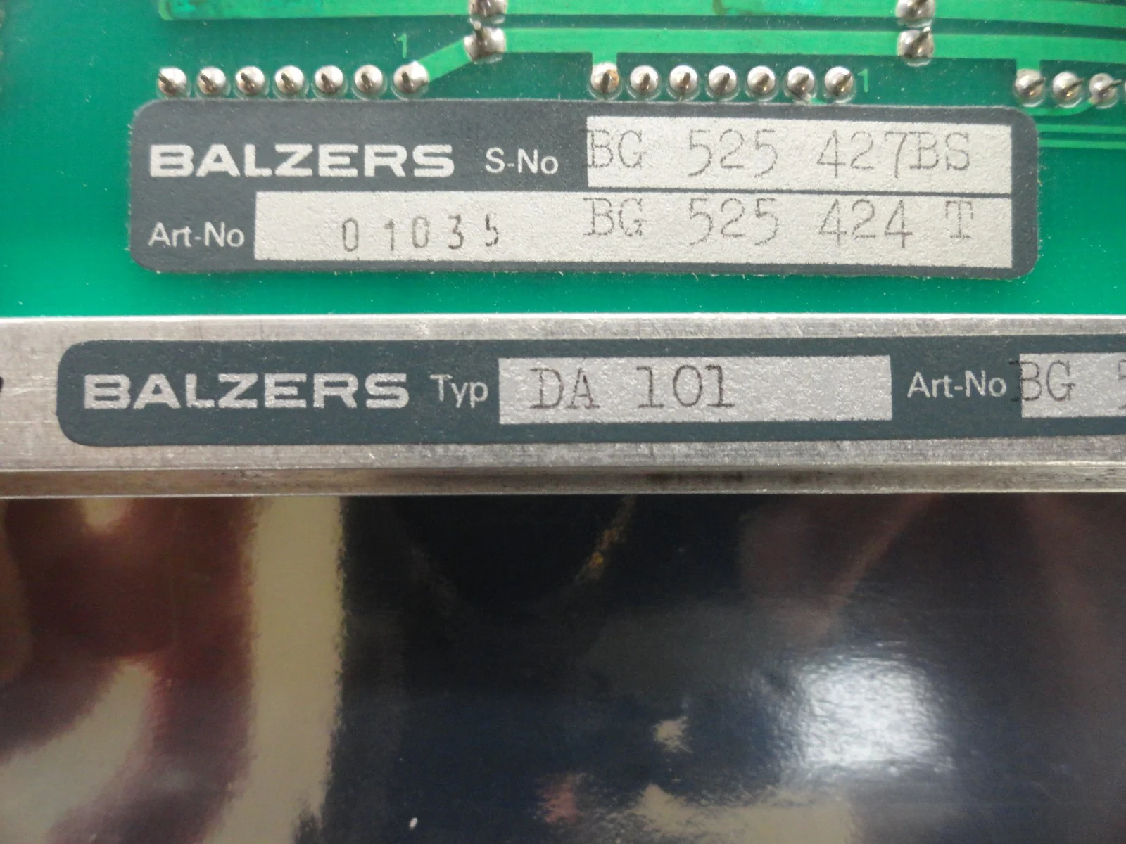 Balzers BG 525 473 T Argon Pressure DA 101 PCB Card BG 525 424 T Used Working - Image 2