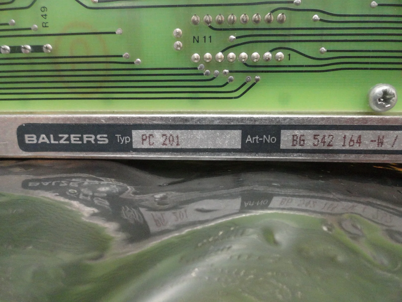 Balzers BG 542 164 W Control Module PCB Card PC 201 PC201 Used Working - Image 2
