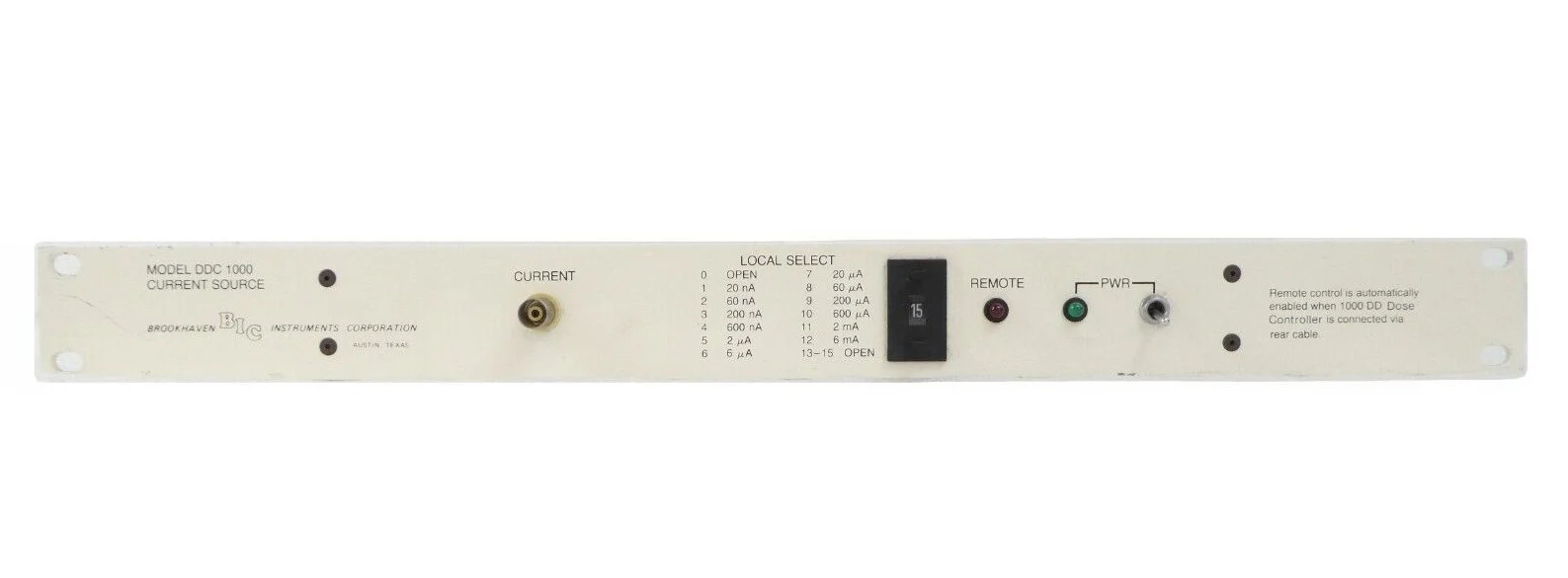 Brookhaven Instruments DDC 1000 Current Source Remote Panel Varian VSEA Working - Image 2