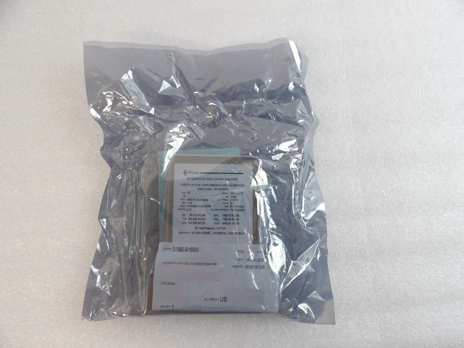 Brooks Instrument GF120X-110948 Mass Flow Controller MFC 2000 SCCM N2 New Surplu - Image 6