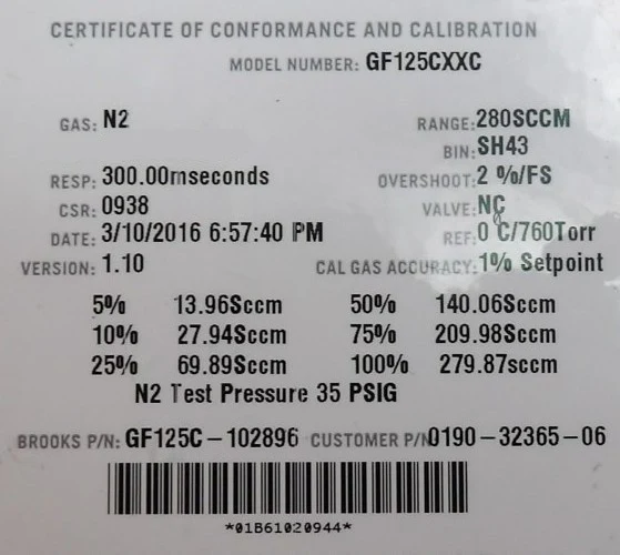 Brooks Instrument GF125C Mass Flow Controller MFC GF125CXXC Lot of 4 Working - Image 13