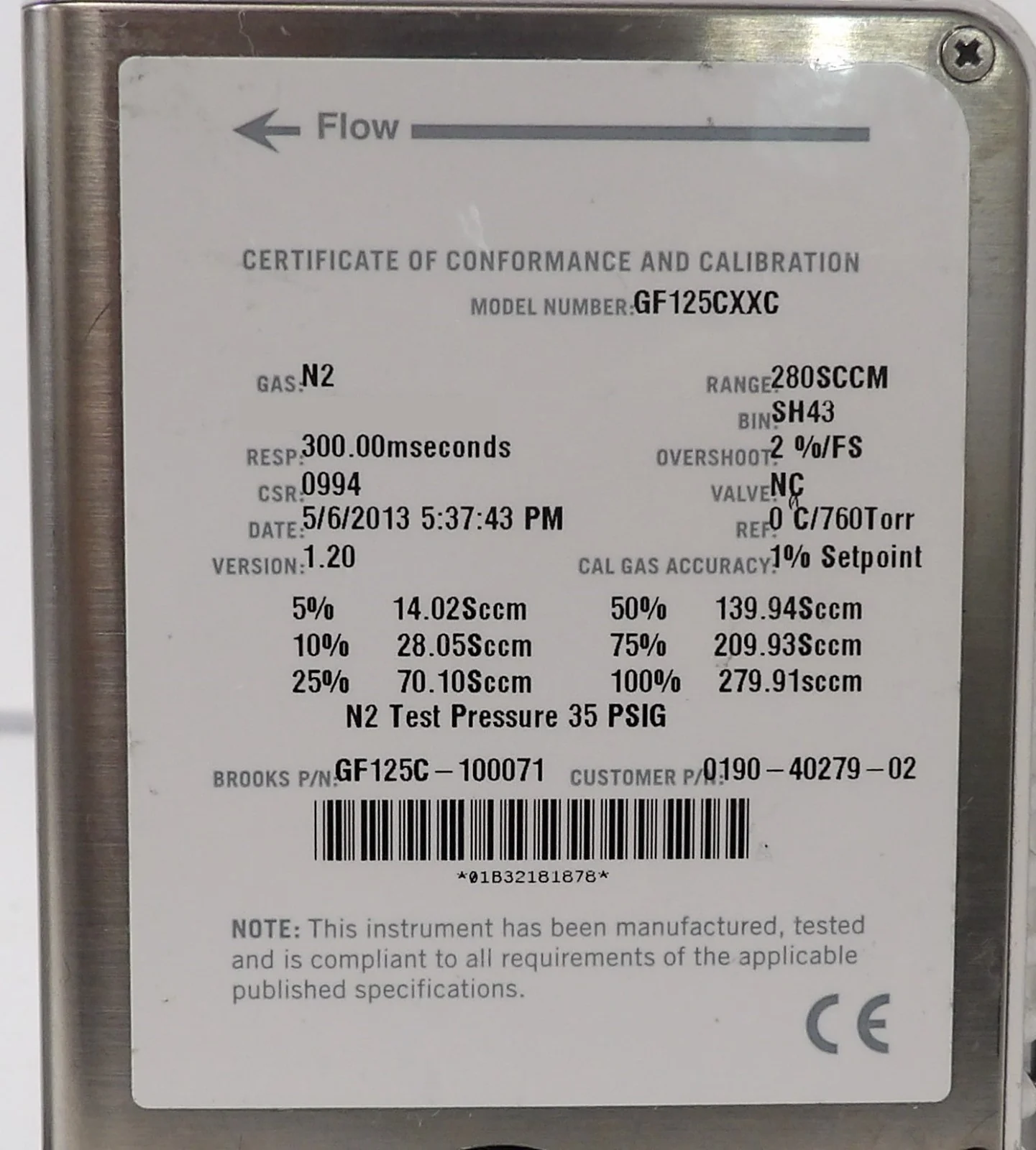 Brooks Instrument GF125CXXC Mass Flow Controller MFC Reseller Lot of 12 Working - Image 8