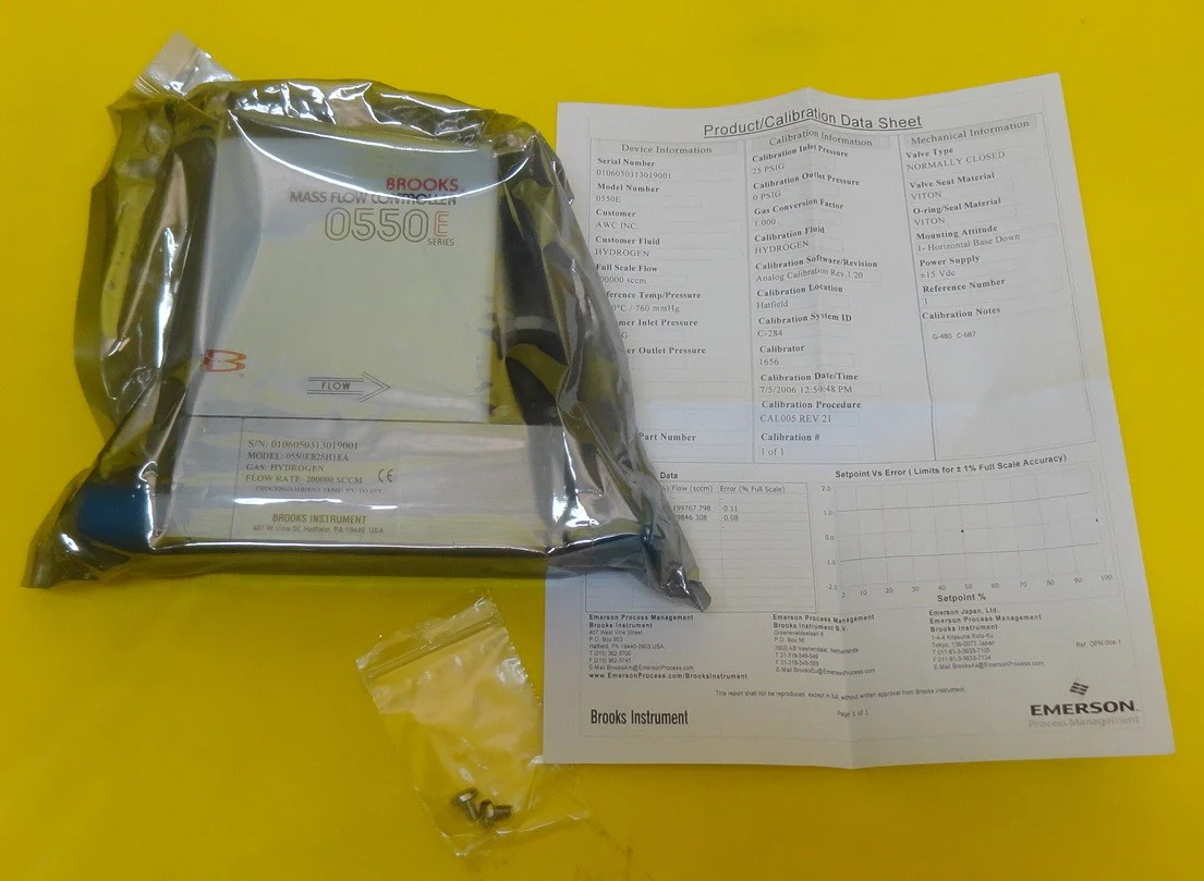 Brooks Instruments 0550EB25H1EA Mass Flow Controller MFC 0550E 200 SLM H2 New - Image 6
