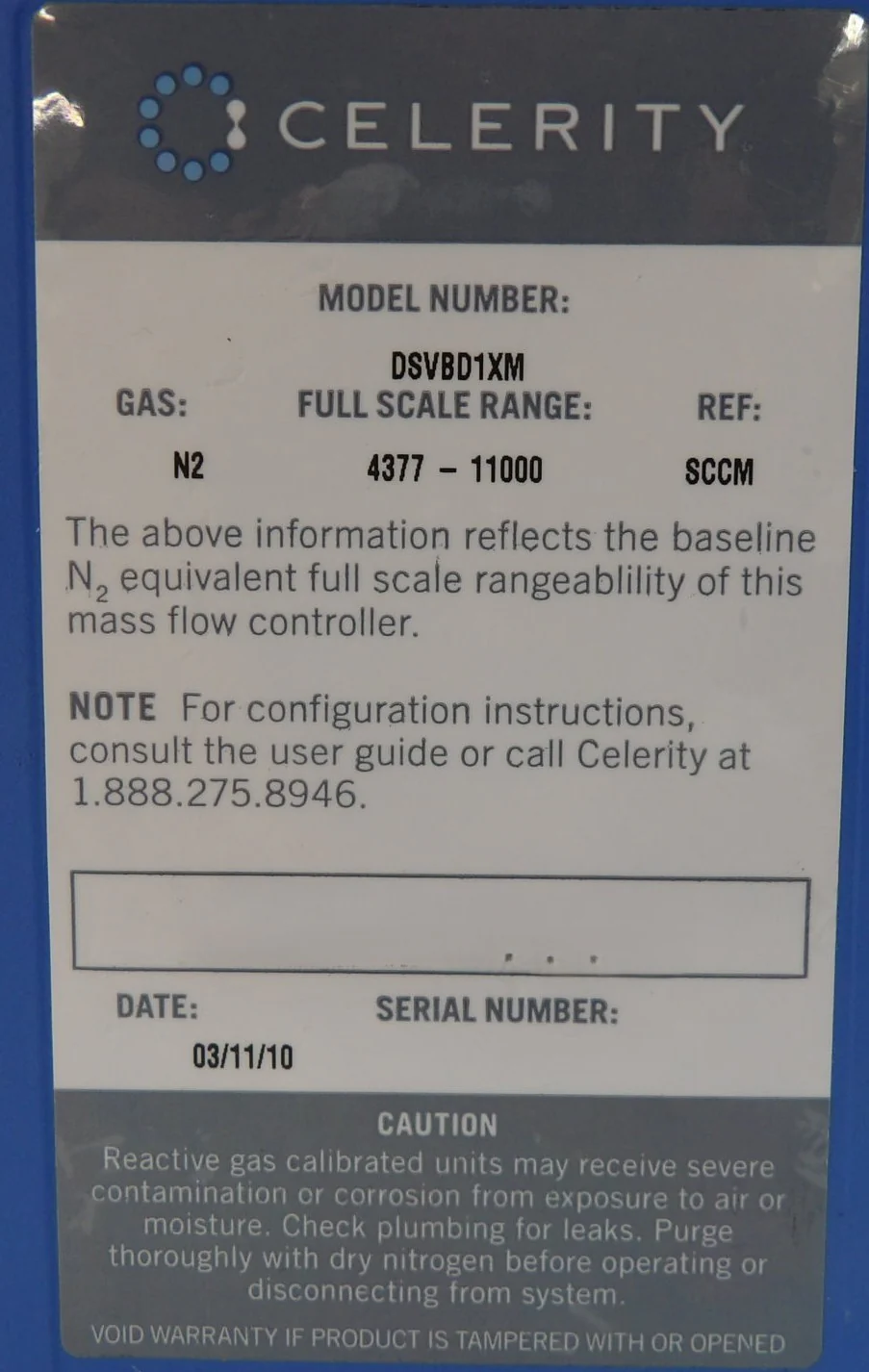 Celerity DSVBD1XM Mass Flow Controller MFC 5000 SCCM New - Image 7