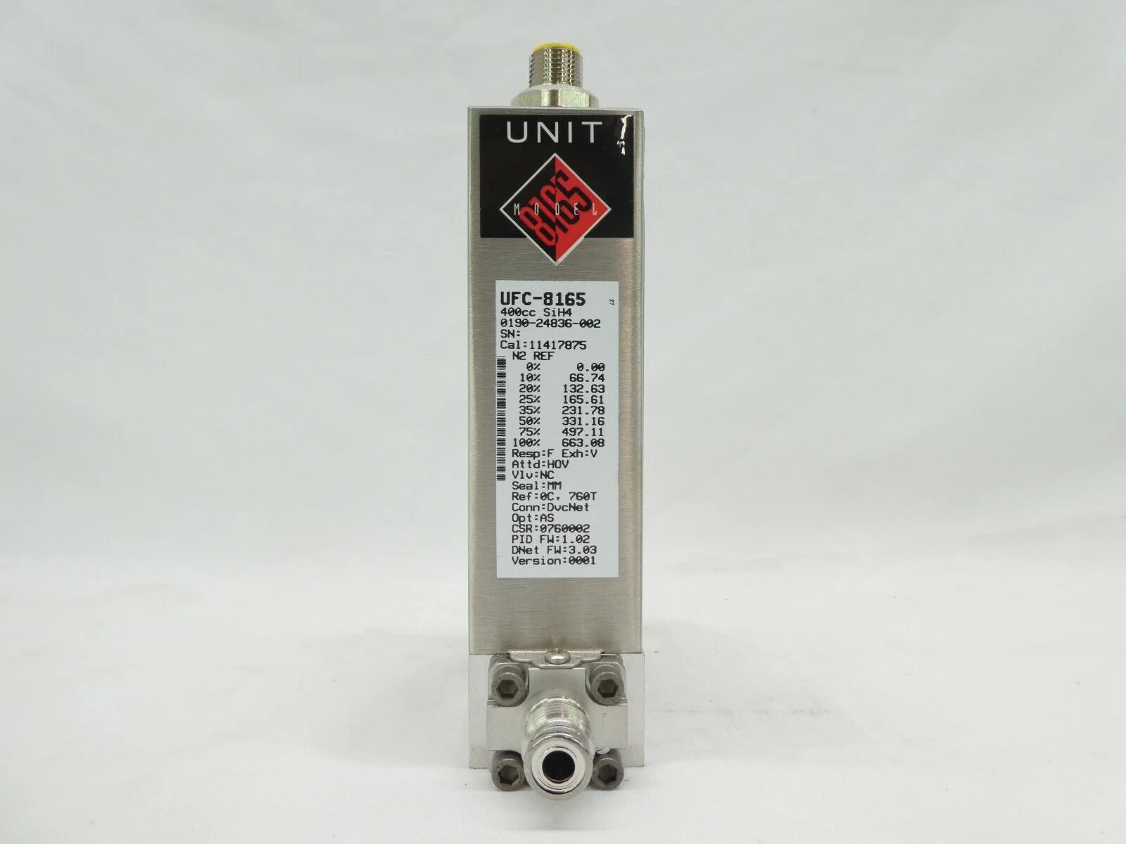 Celerity UFC-8165 Mass Flow Controller MFC AMAT 0190-24836 400cc SiH4 Working - Image 5