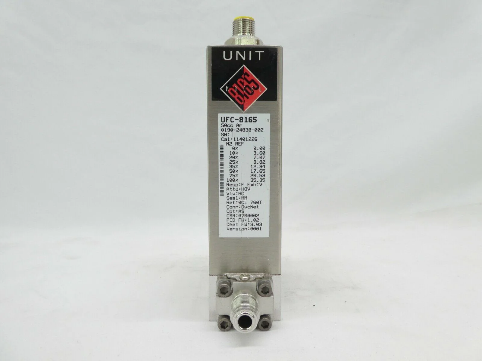 Celerity UFC-8165 Mass Flow Controller MFC AMAT 0190-24838 50cc Ar Working Spare - Image 5