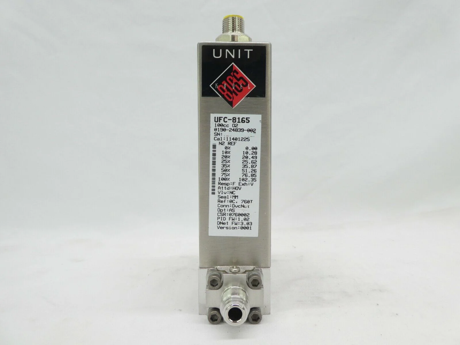 Celerity UFC-8165 Mass Flow Controller MFC AMAT 0190-24839 100cc O2 Working - Image 5