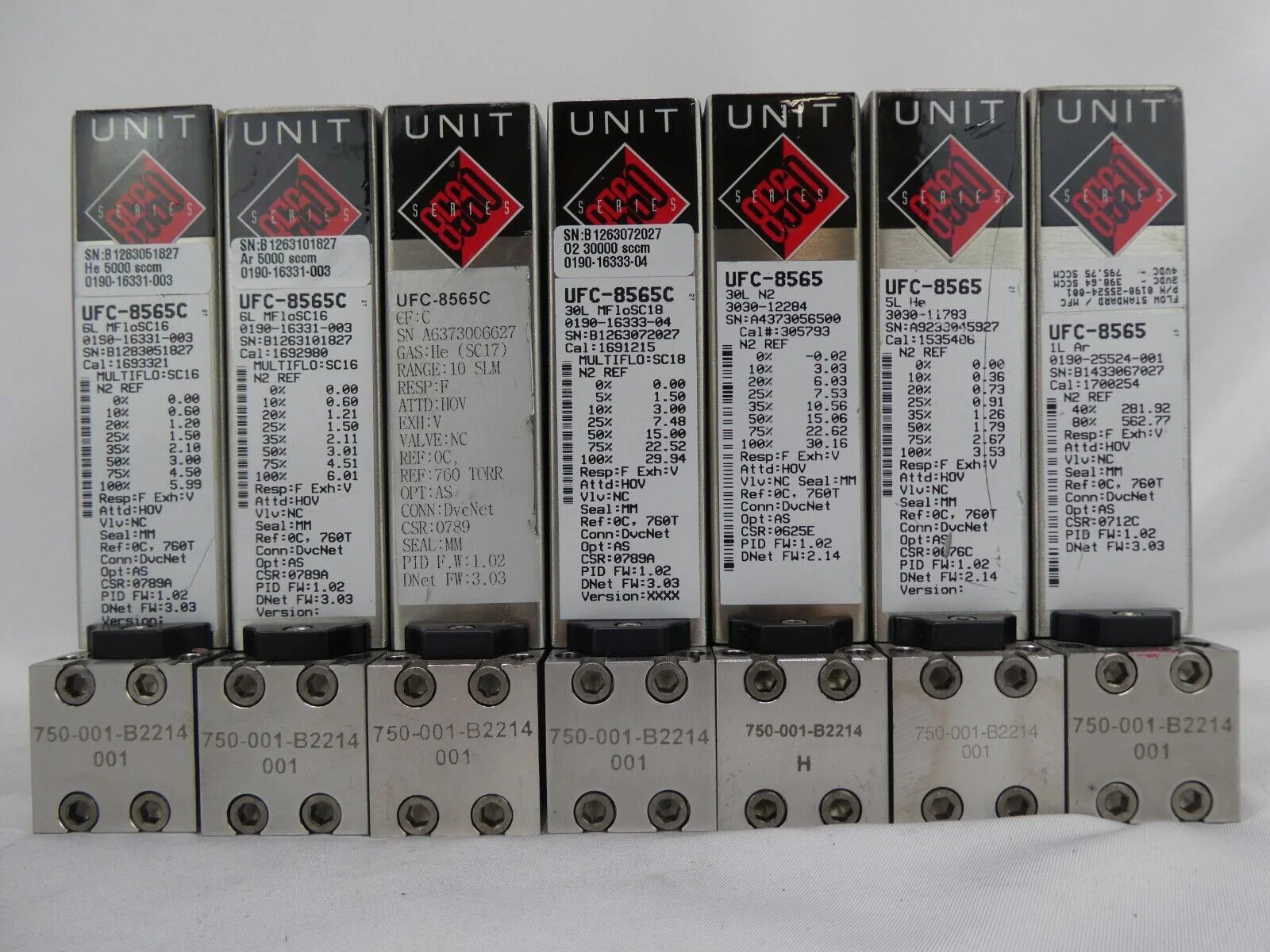 Celerity UFC-8565C Mass Flow Controller MFC He Reseller Lot of 7 Working* - Image 8