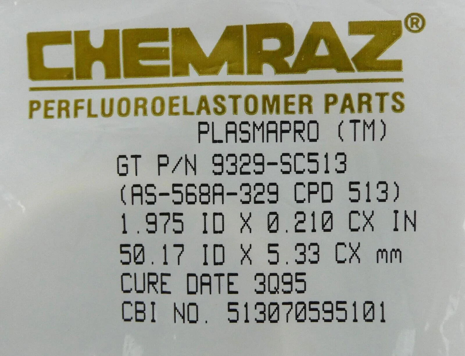 Chemraz Perfluoroelastomer Parts 9329-SC513 O-Ring Reseller Lot of 3 New Surplus - Image 8