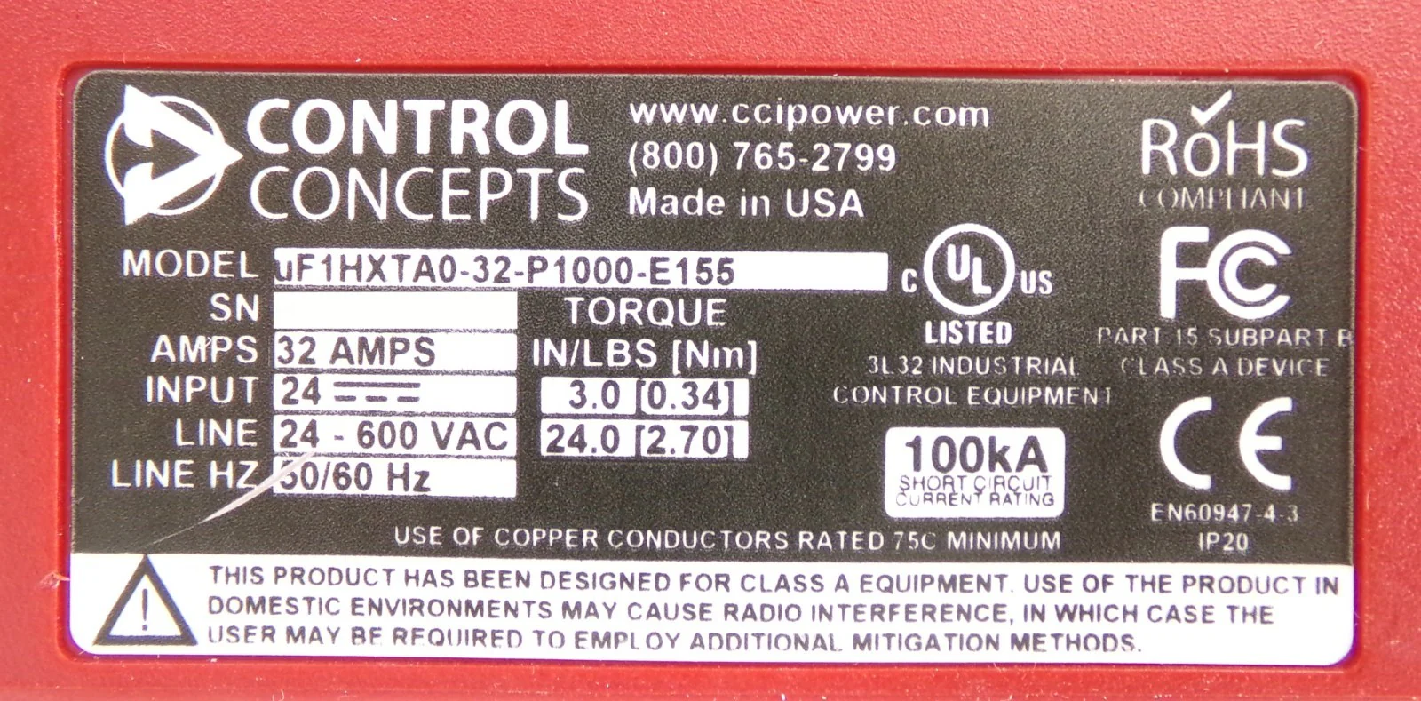 Control Concepts uF1HXTA0-32-P1000-E155 SCR Controller Lot of 2 Working - Image 14