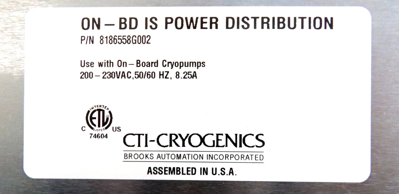 CTI-Cryogenics 8186558G002 On-Board IS Power Distribution Module Working Surplus - Image 7