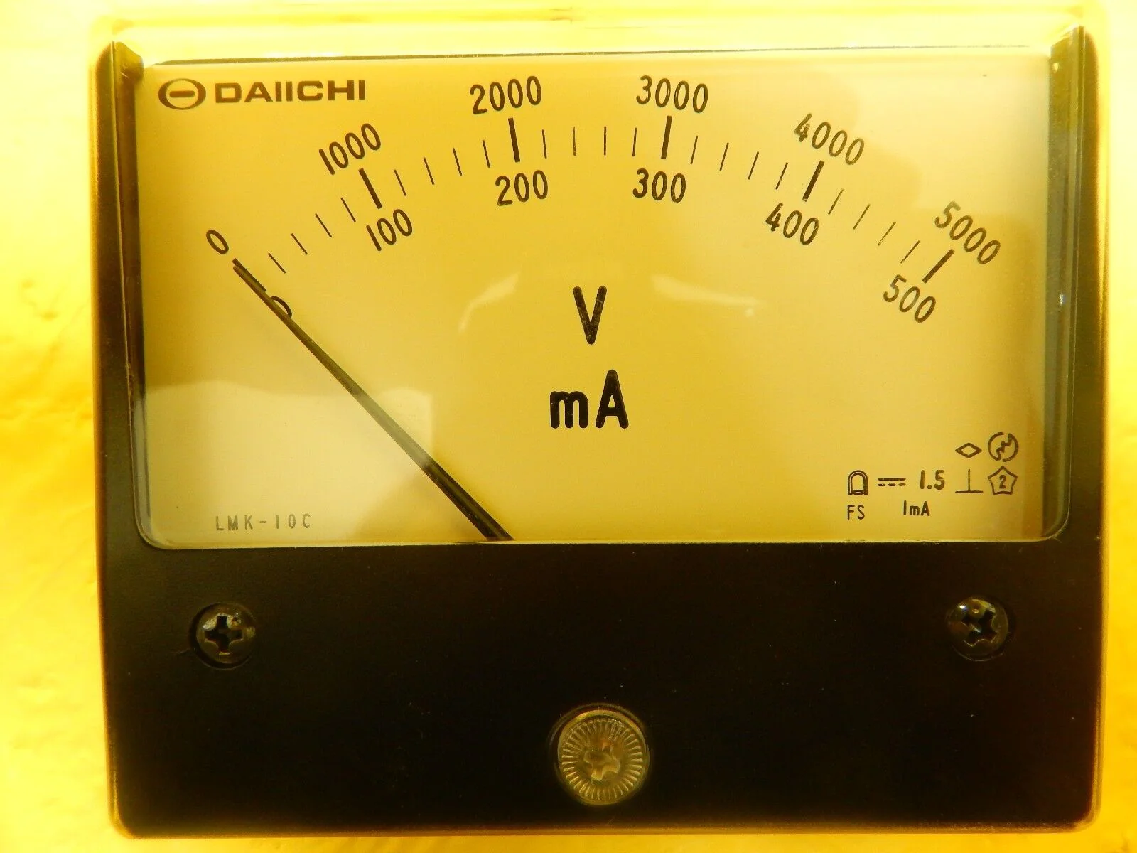 Daiichi LMK-10C Oblong Meter LK Series DC Voltmeter Ammeter Lot of 10 Used - Image 6