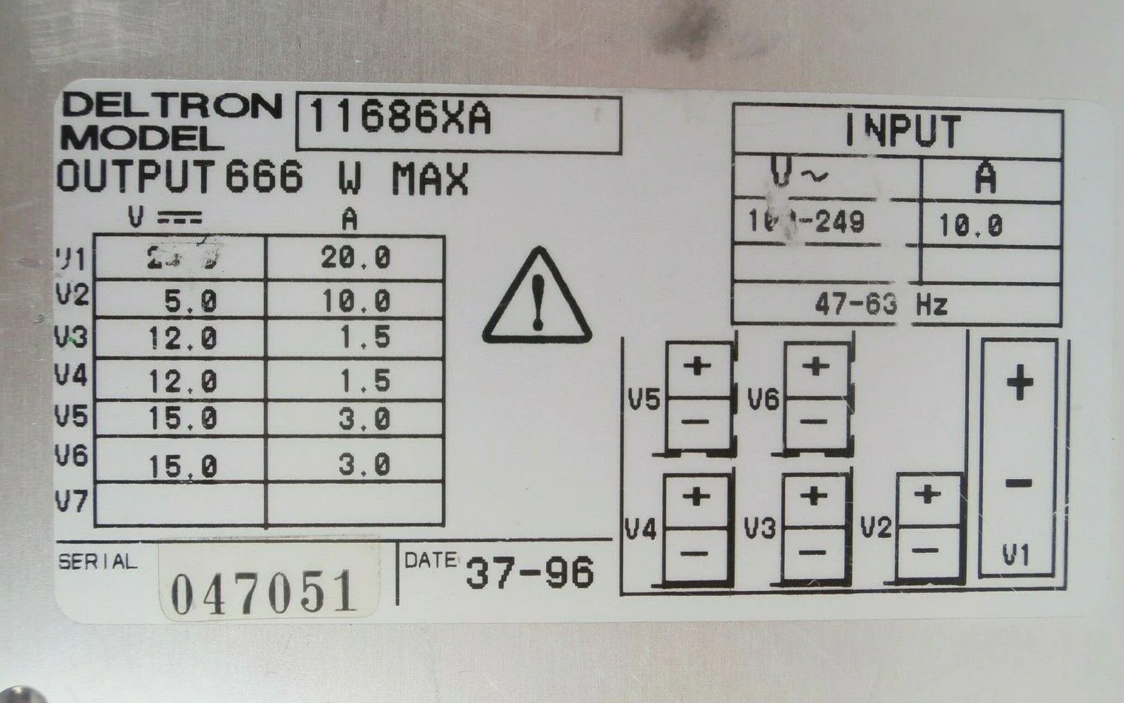 Deltron 11686XA Power Supply 666 Watts Lam Research FPD Continuum Working Spare - Image 8