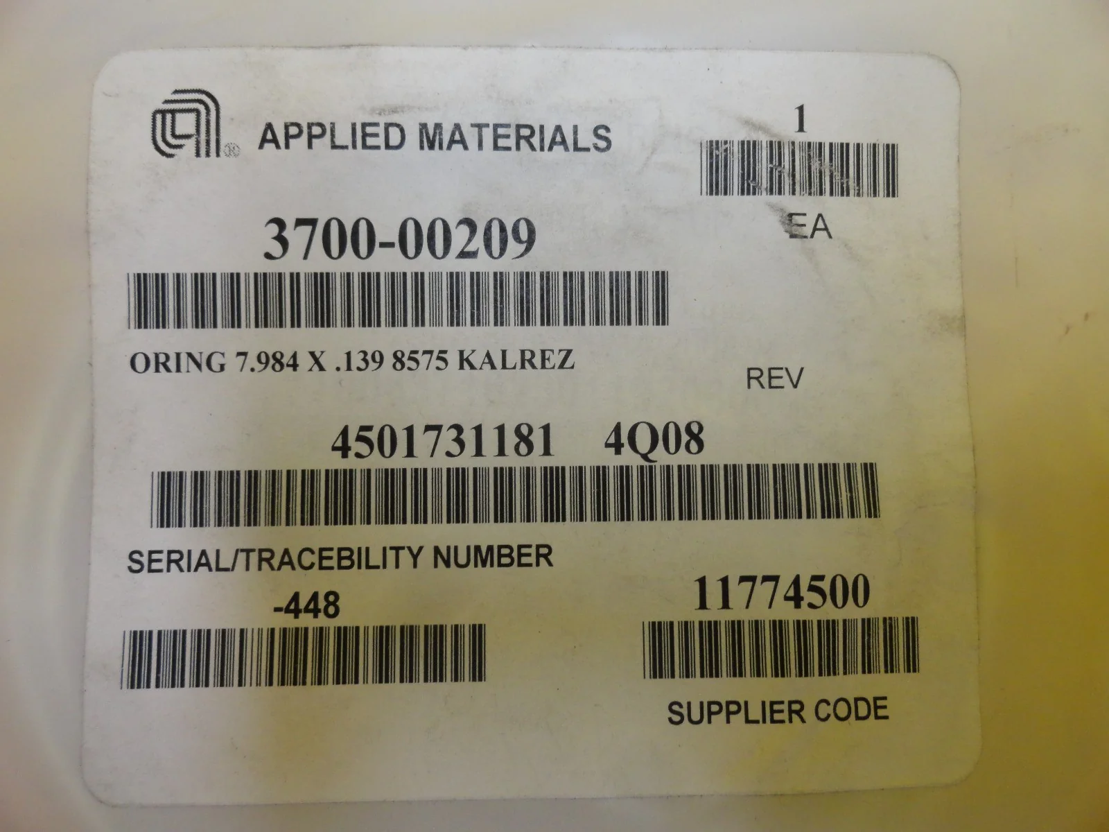 DuPont AS-568A O-Ring Seal Kalrez Sahara AMAT 3700-00209 Lot of 3 New - Image 2