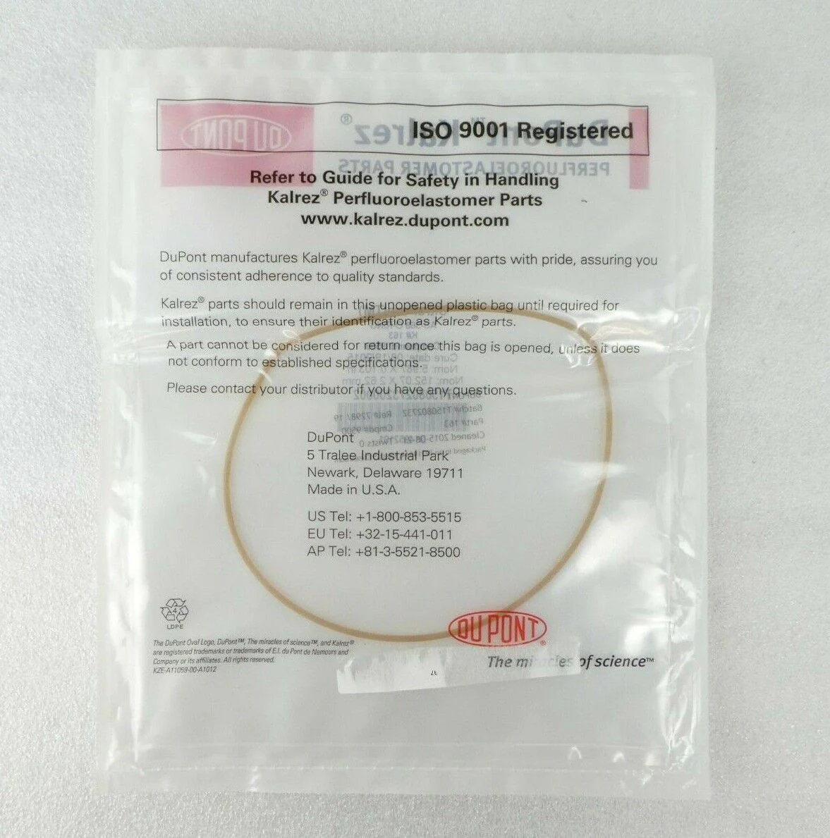 DuPont D14952191 UltraPure O-Ring 163K9500 Kalrez Lot of 3 AMAT P5000 New - Image 4