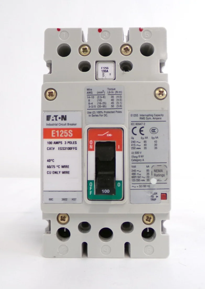 Eaton EGS3100FFG 3-Pole Industrial Circuit Breaker E125S Lot of 2 Working - Image 8