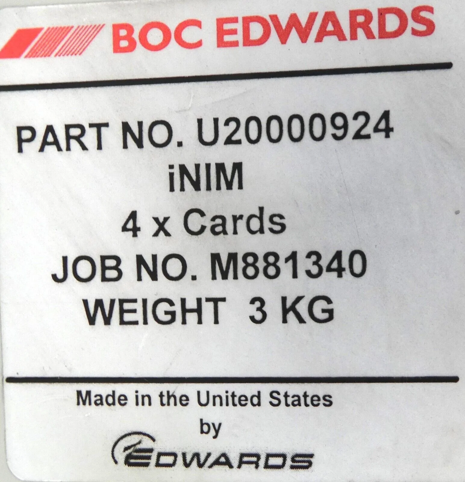 Edwards U20000924 iNIM Network Interface D37310000 Working Surplus - Image 10