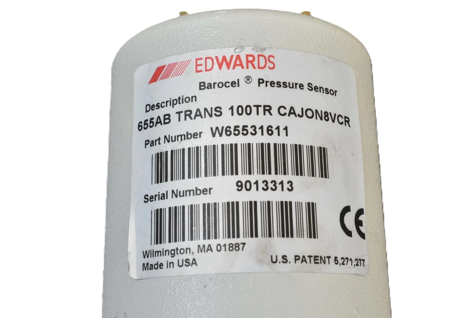 Edwards W65531611 Barocel Pressure Sensor 655AB 100Torr CAJON8VCR Working Spare - Image 3