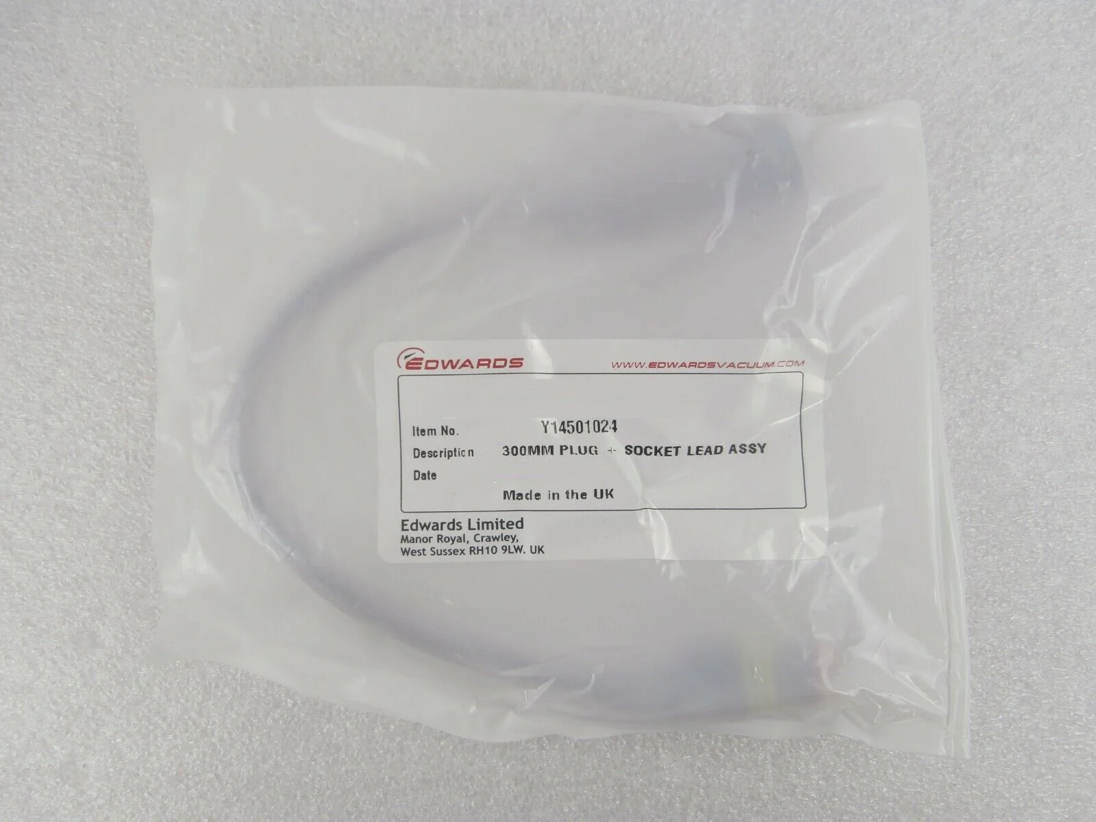 Edwards Y14501024 300mm Plug Socket Lead Assembly Reseller Lot of 12 New Surplus - Image 3