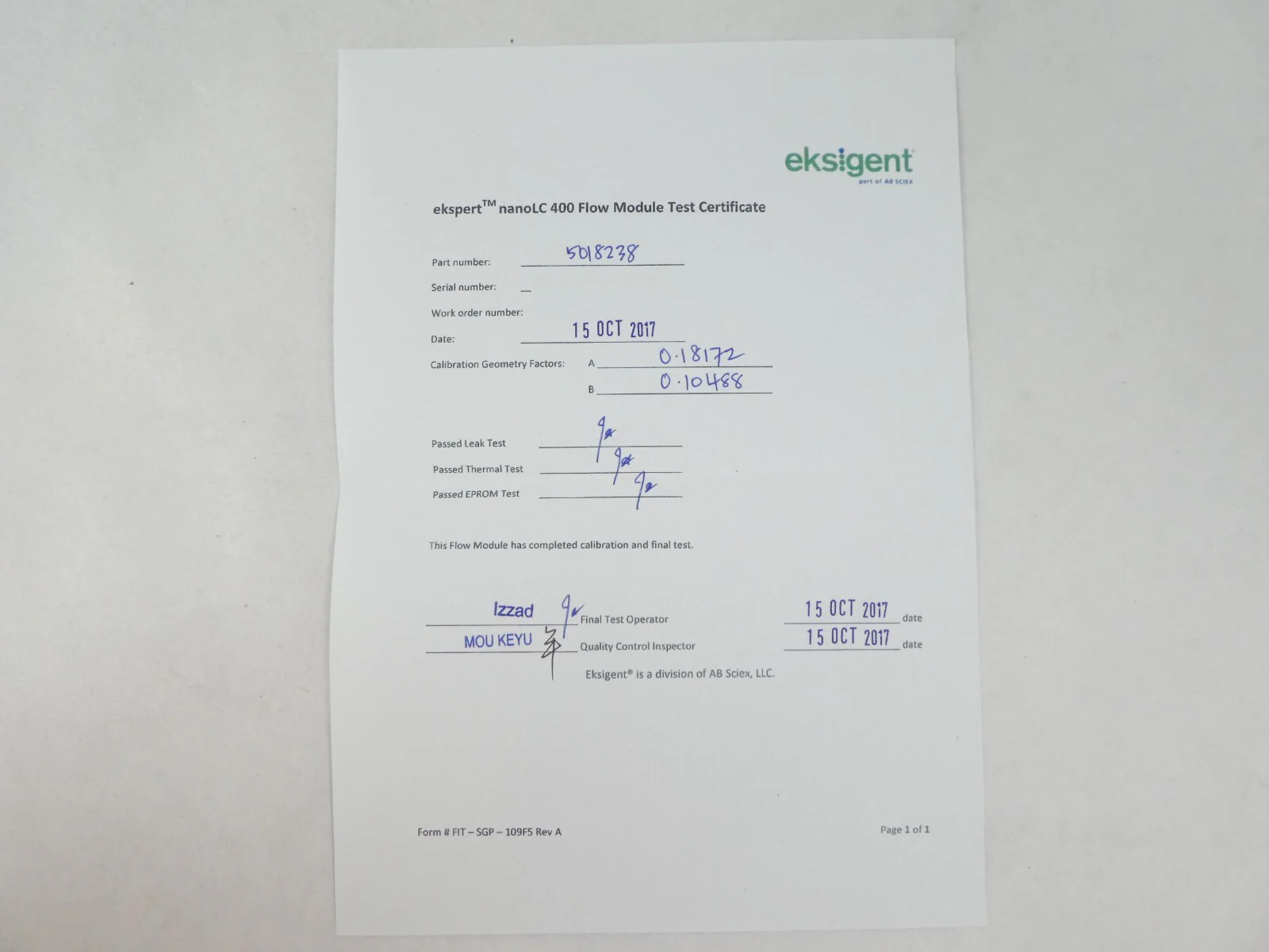 Eksigent 5018238 High Micro Gradient Flow Module Quattro Kit Ekspert nanoLC New - Image 7