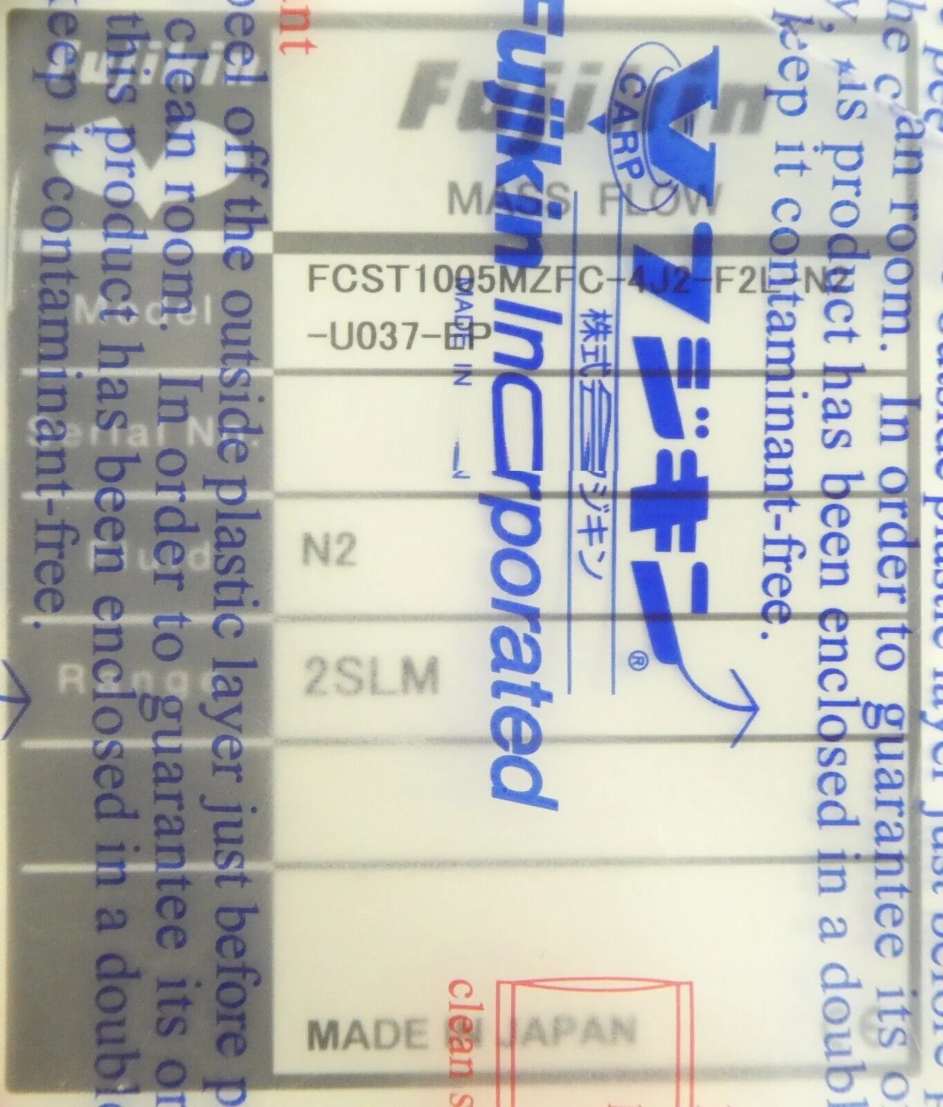Fujikin FCST1005MZFC-4J2-F2L-N2-U037-EP Mass Flow Controller MFC Lot of 3 New - Image 8