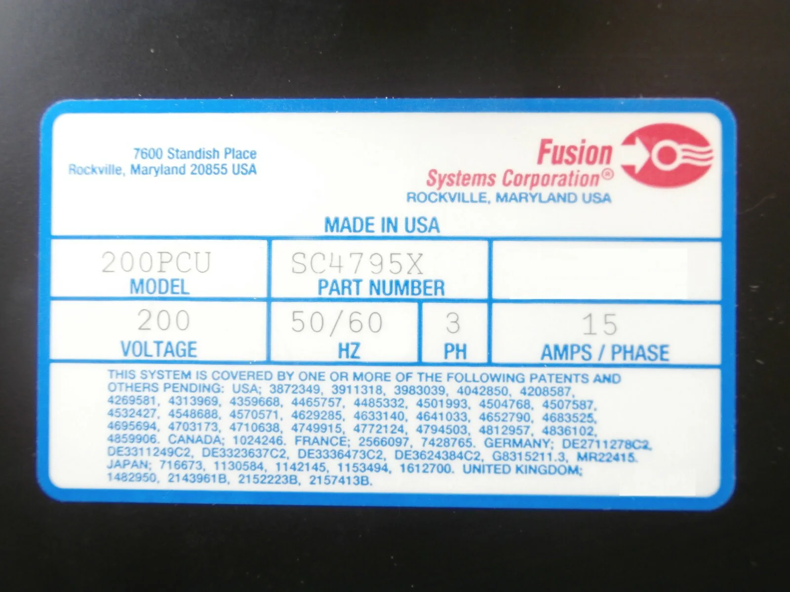 Fusion Systems SC4795X Power Supply Distribution Main Switch M200PCU Working - Image 12