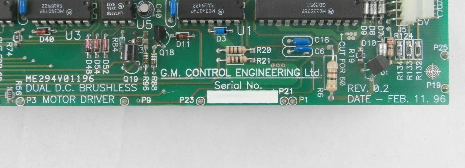 G.M. Control Engineering ME294V01196 Dual DC Brushless Motor Drive PCB NovaScan - Image 11