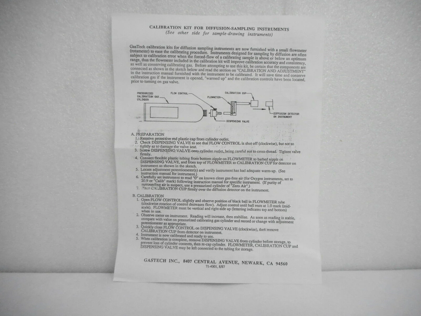 GasTech 81-0221 H2 Gas Calibration Kit ASM 83-107564A06 New - Image 11