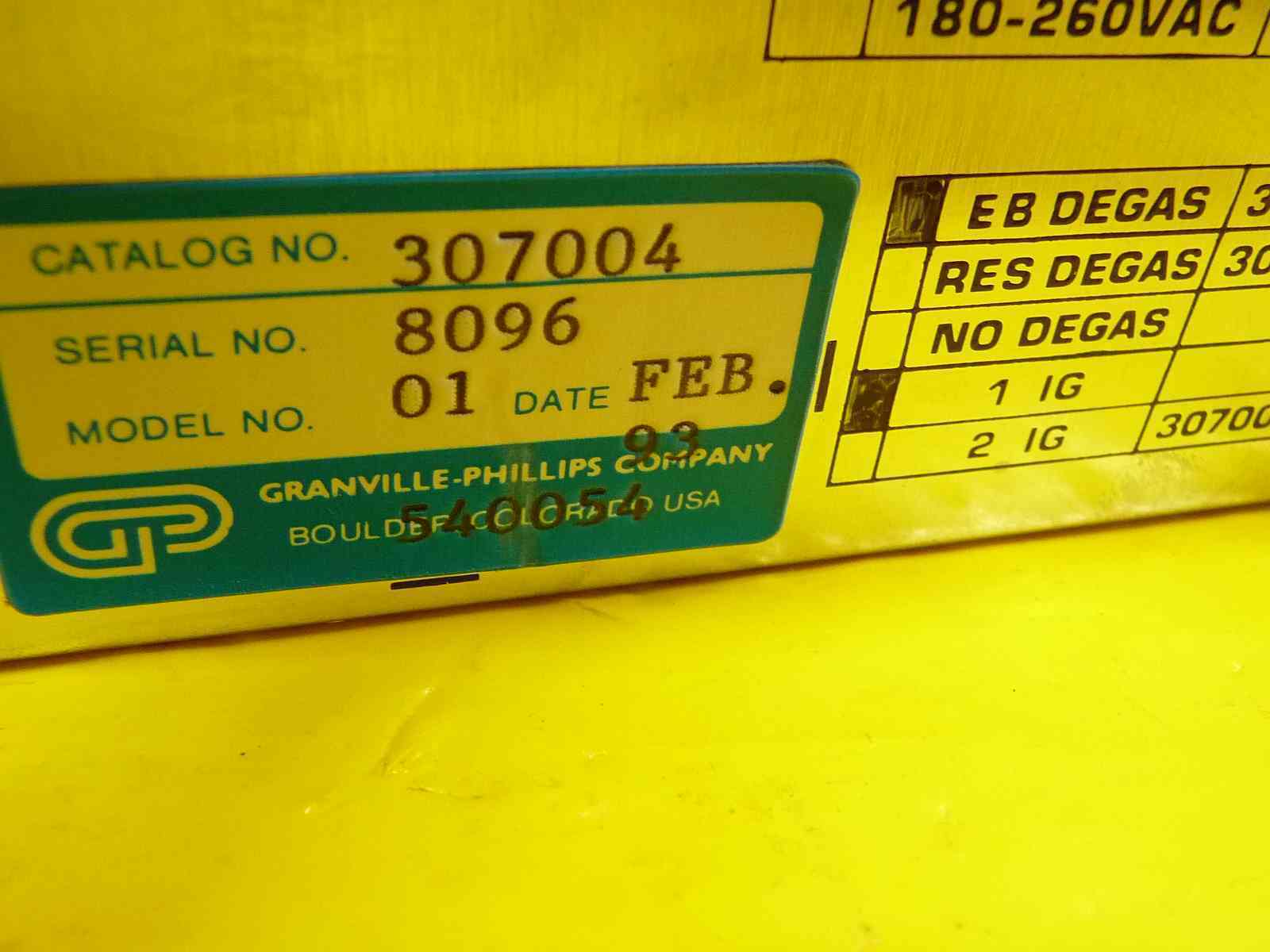 Granville-Phillips 307004 EB Degas Controller Model 01 Working Surplus - Image 4