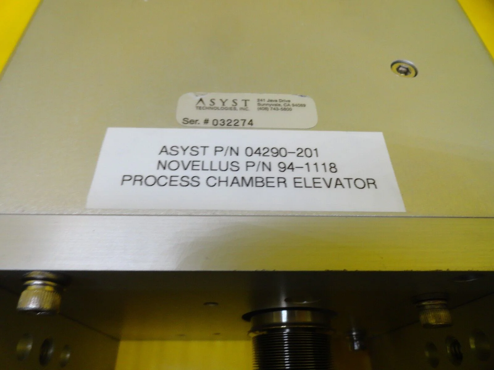 Hine Design 04290-201 Process Chamber Elevator GaSonics 94-1118 Asyst Working - Image 8