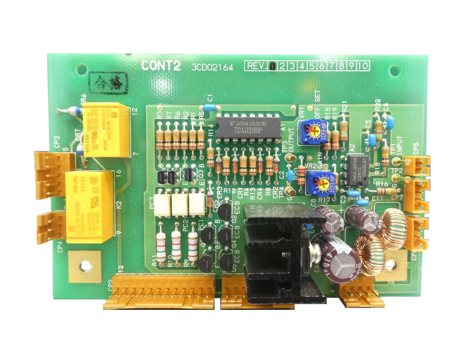 Hitachi Kokusai Denki 3CD02164 Relay Board PCB CONT2 Mikro Sonic Working Surplus - Image 2